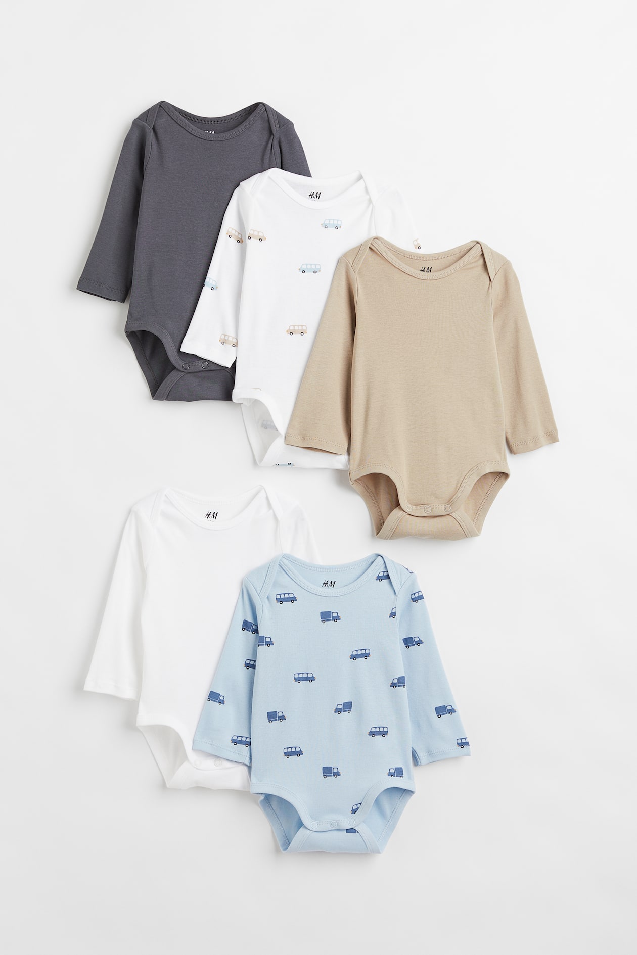 Lot De 3 Bodys Manches Longues Oui Oui - Bleu/Blanc/Gris - Taille 3 Mois - Neuf étiqueté