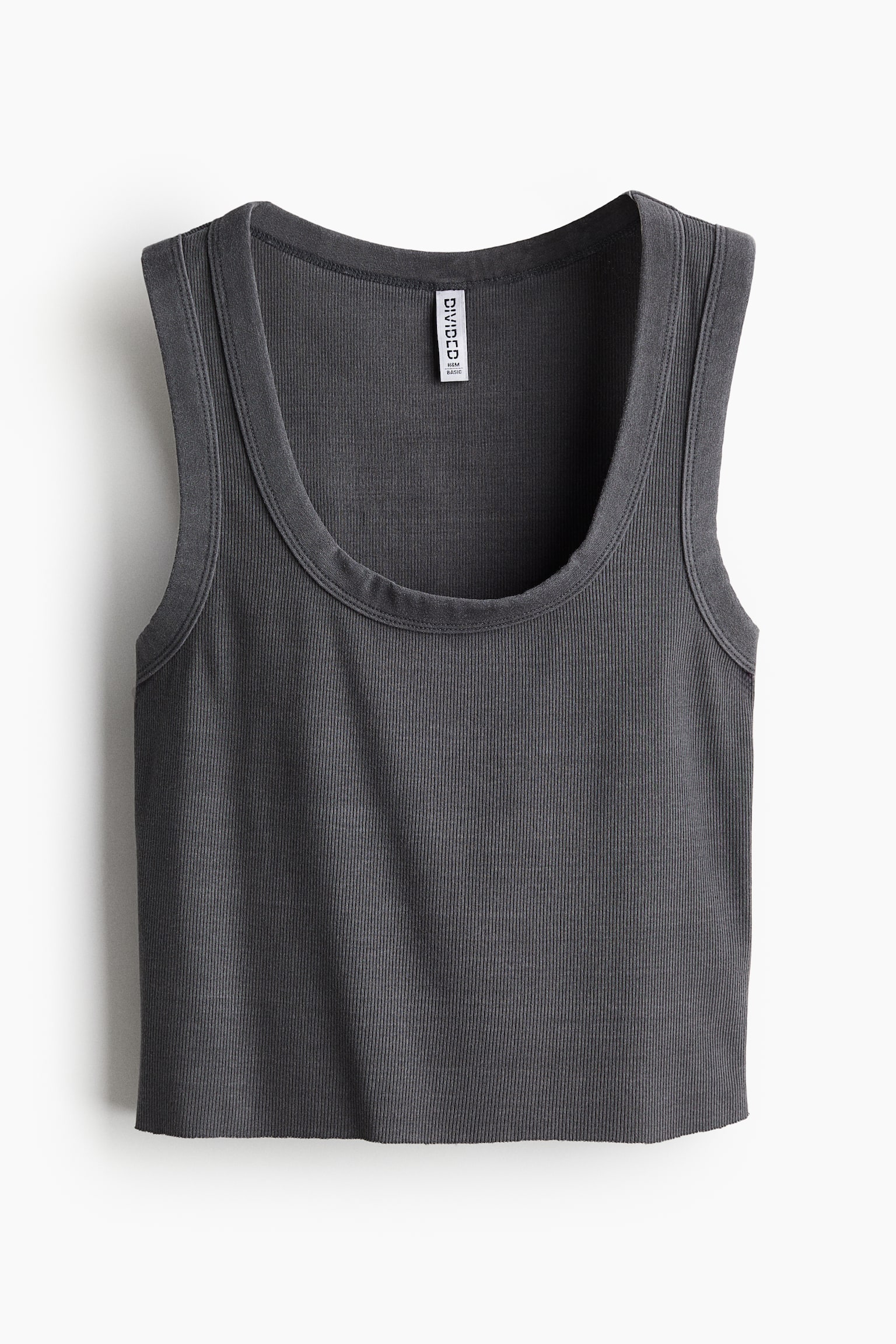 Short vest top - Dark grey/White/Black/Light beige/Light grey marl/Light yellow - 1