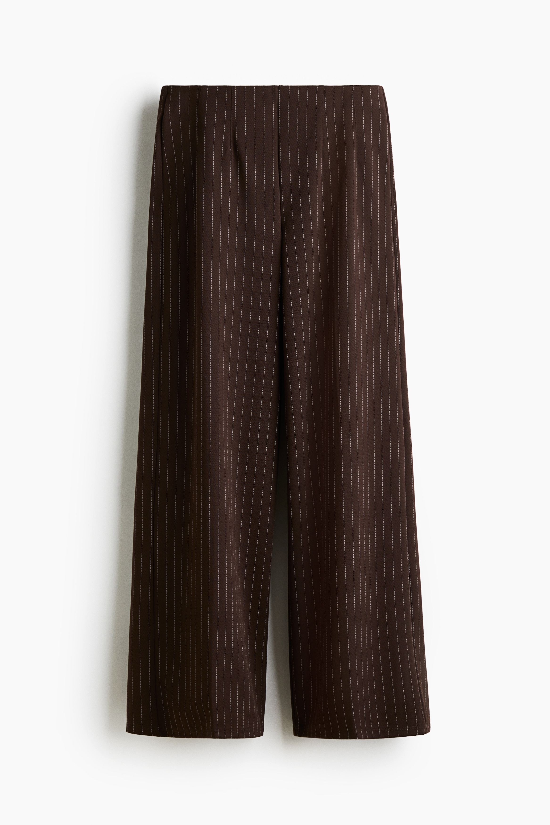Ravne pantalone - Dark brown/Pinstriped/Tamnosivi lapor/Crna