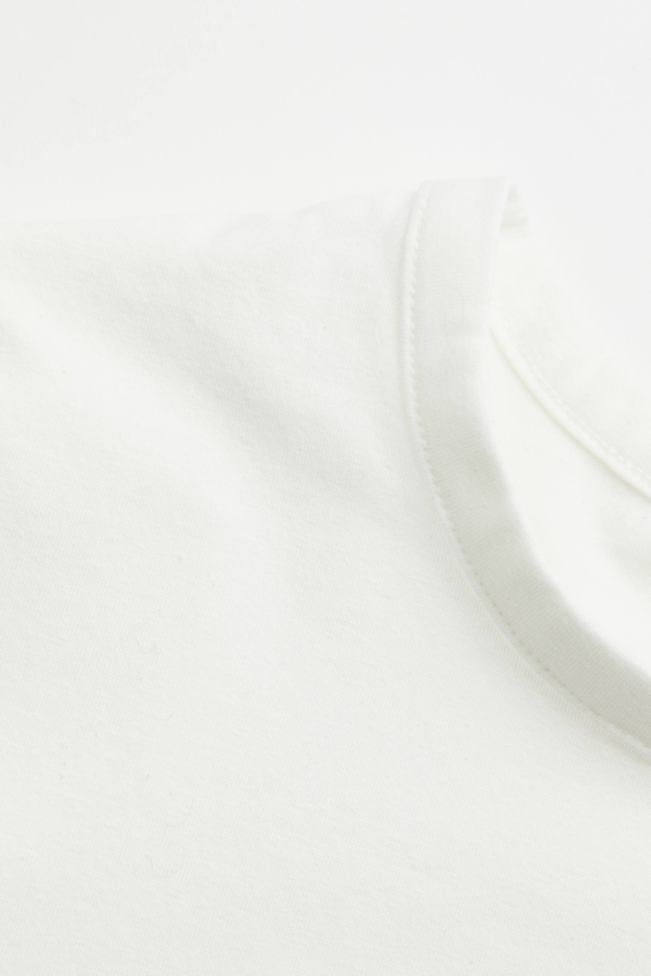 Cotton Jersey T-shirt - Round Neck - Short sleeve - White - Ladies | H&M US