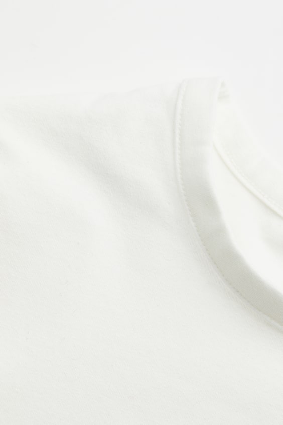 Cotton Jersey T-shirt - White - Ladies | H&M US