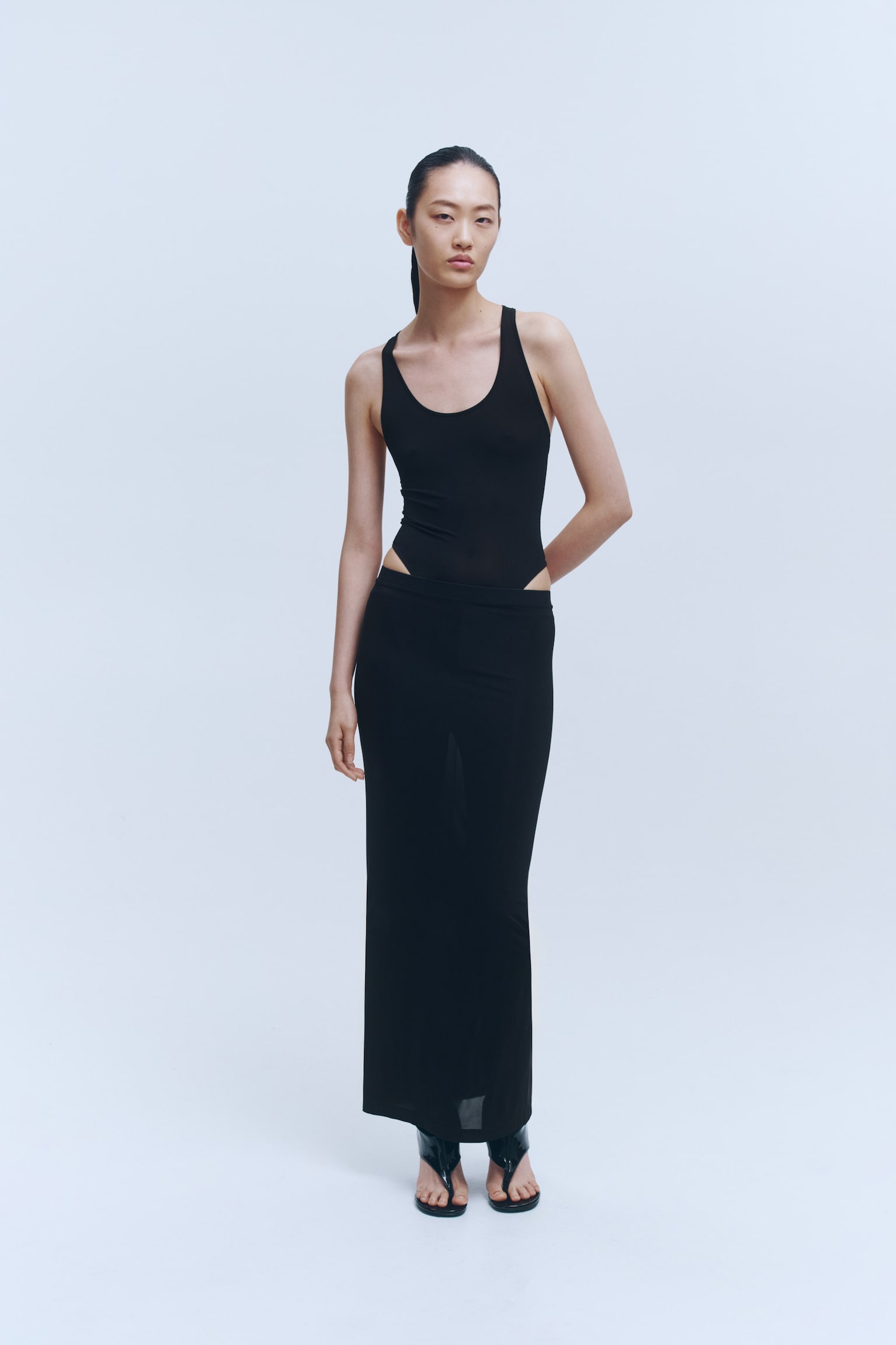Женская юбка H&M Sheer Tube, цвет: Чёрный — фото 4