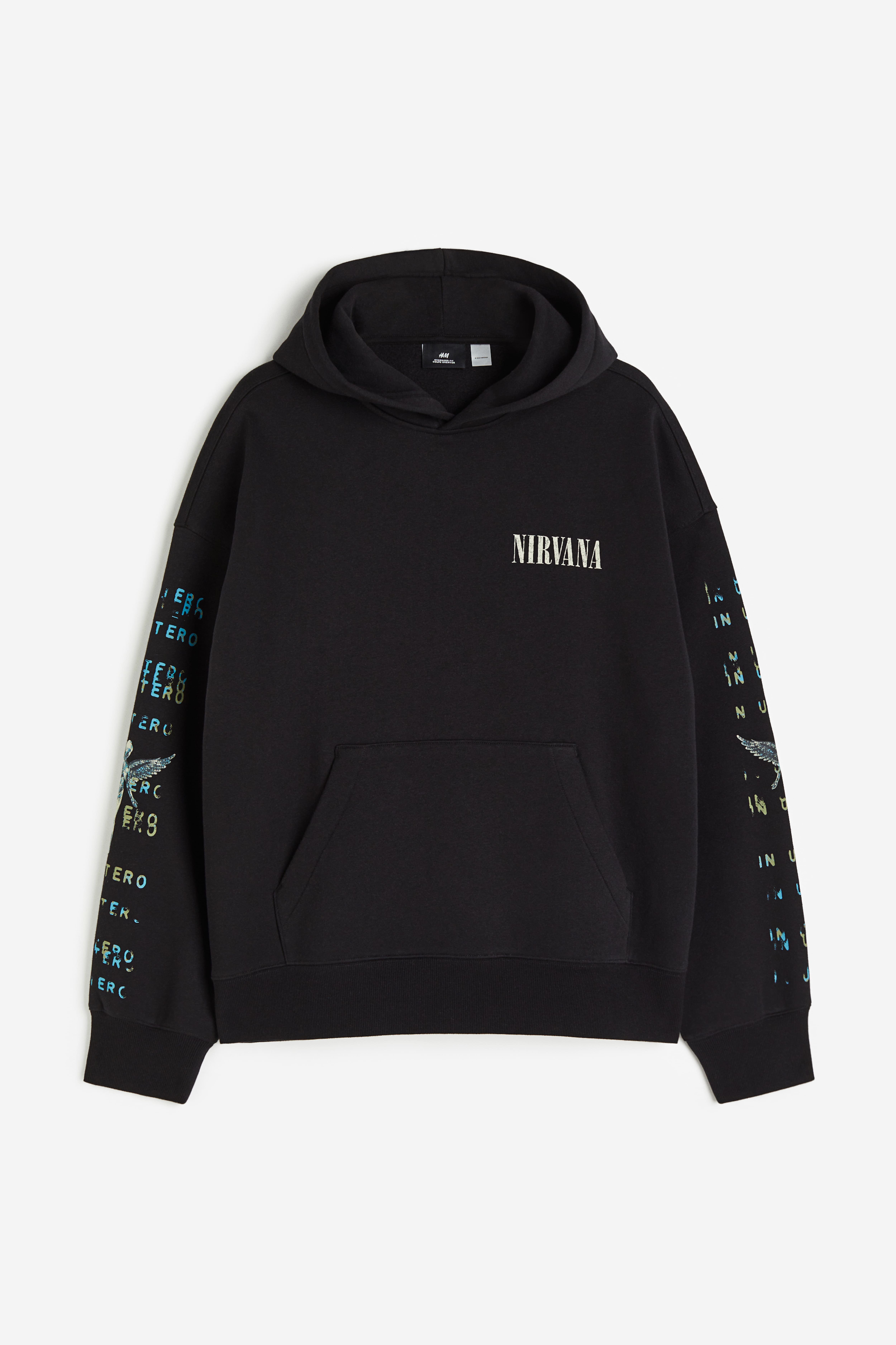 Oversized Fit Printed hoodie Black Nirvana Men H M GB