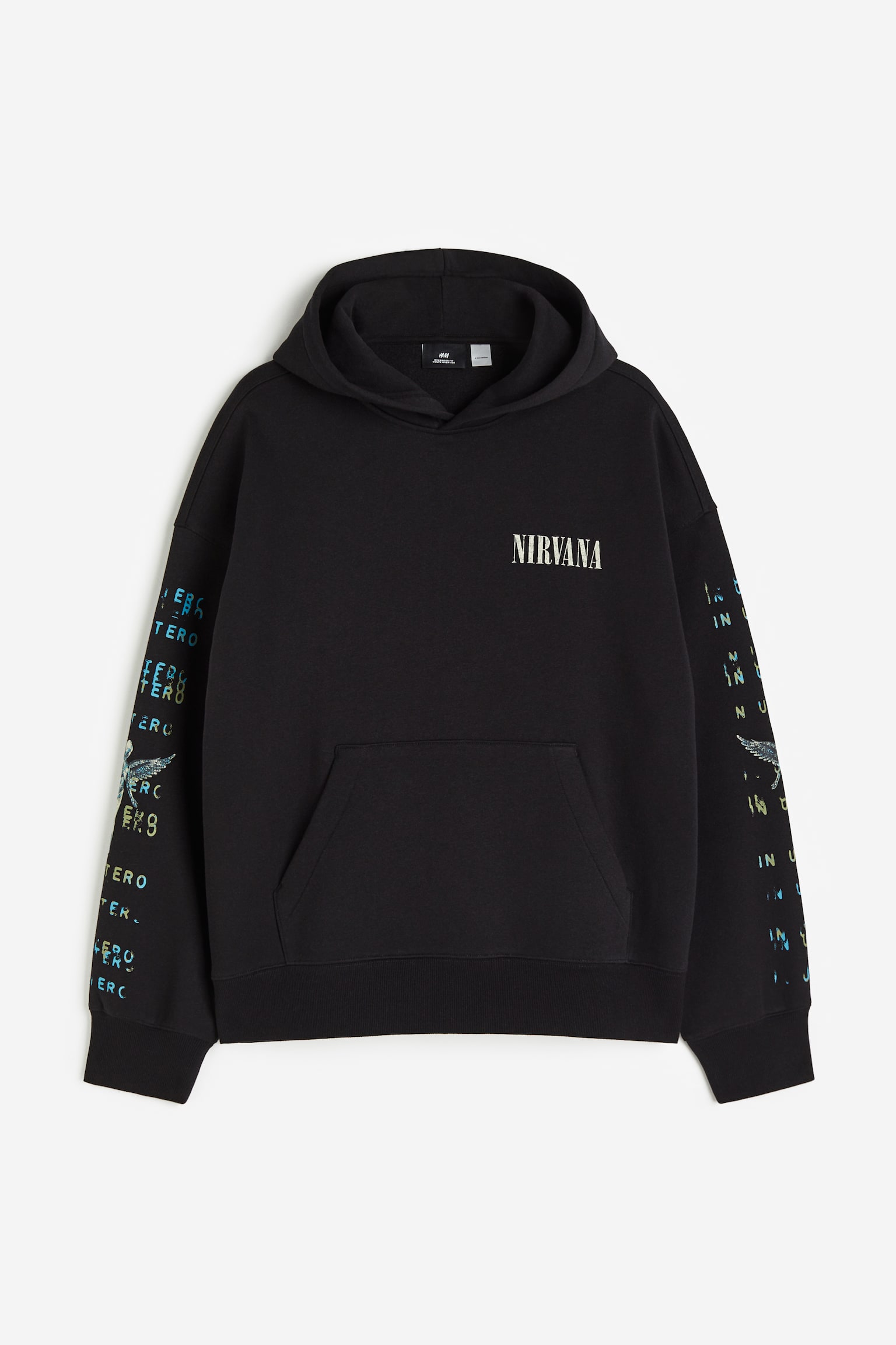 Oversized Fit Print Hoodie - Black/Nirvana/Black/Gorillaz/Light grey marle/Kodak/Blue/Metallica/White/Surreal To Real - 1