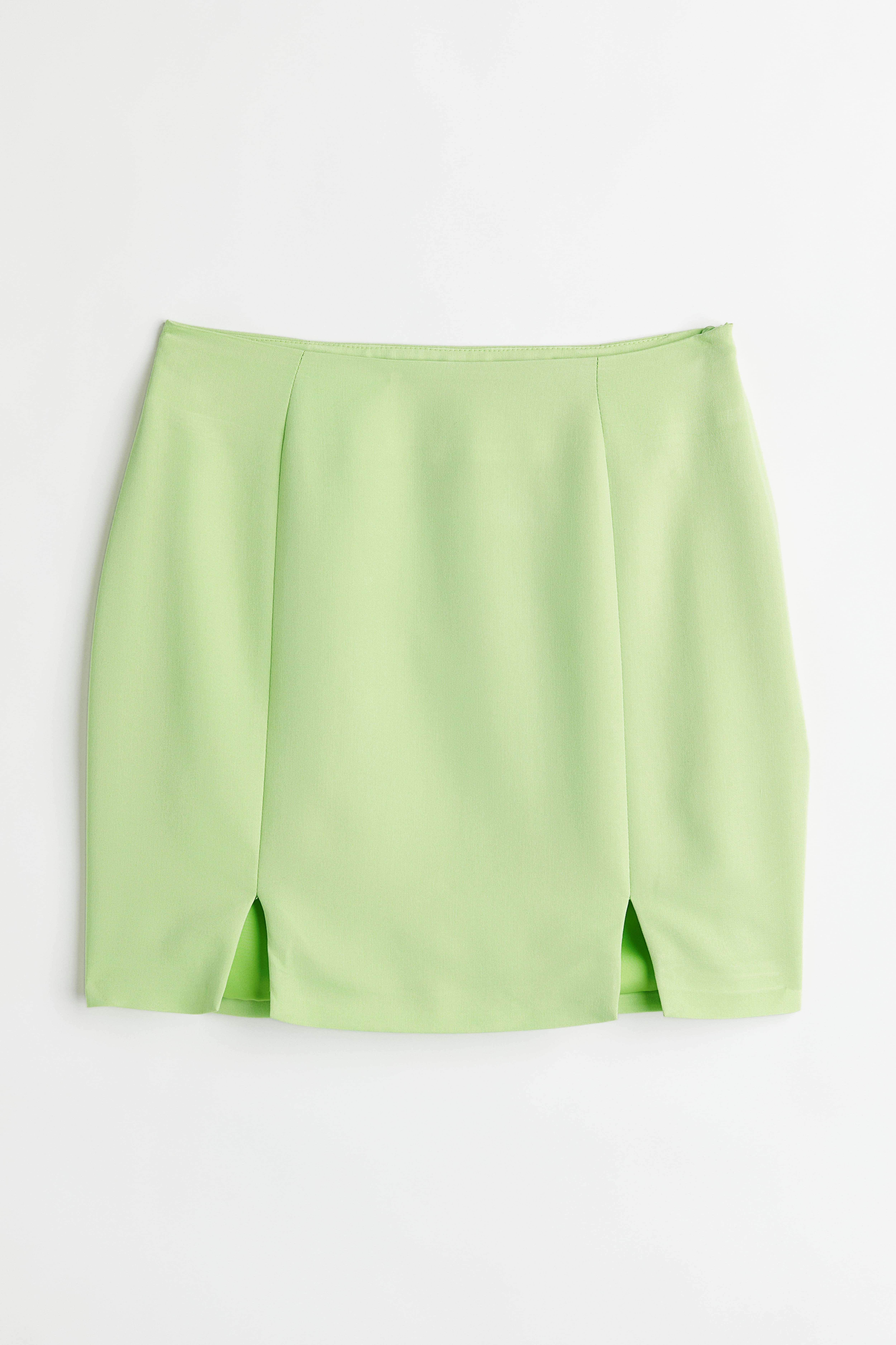 Slit-hem Mini Skirt - Light green - Ladies | H&M US