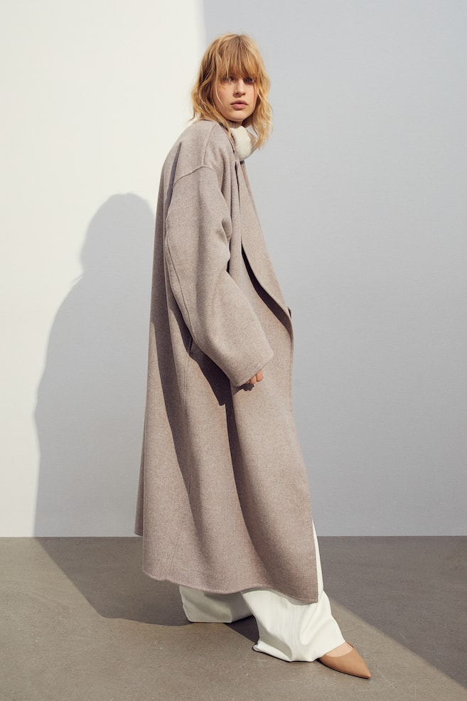 Wool-blend coat - Greige/Light beige - 1