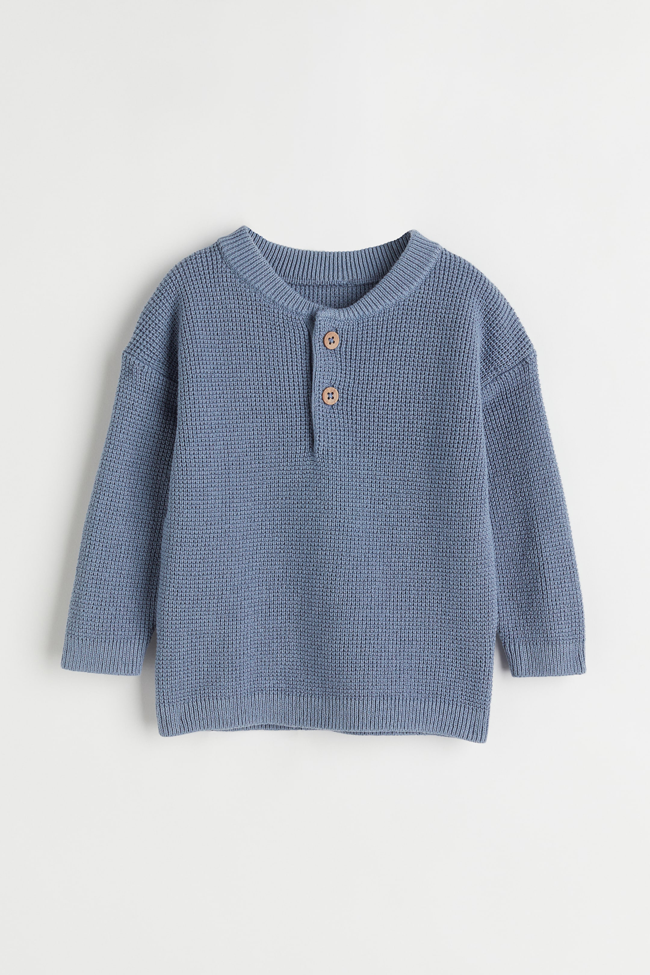 Waffle-knit Henley Shirt