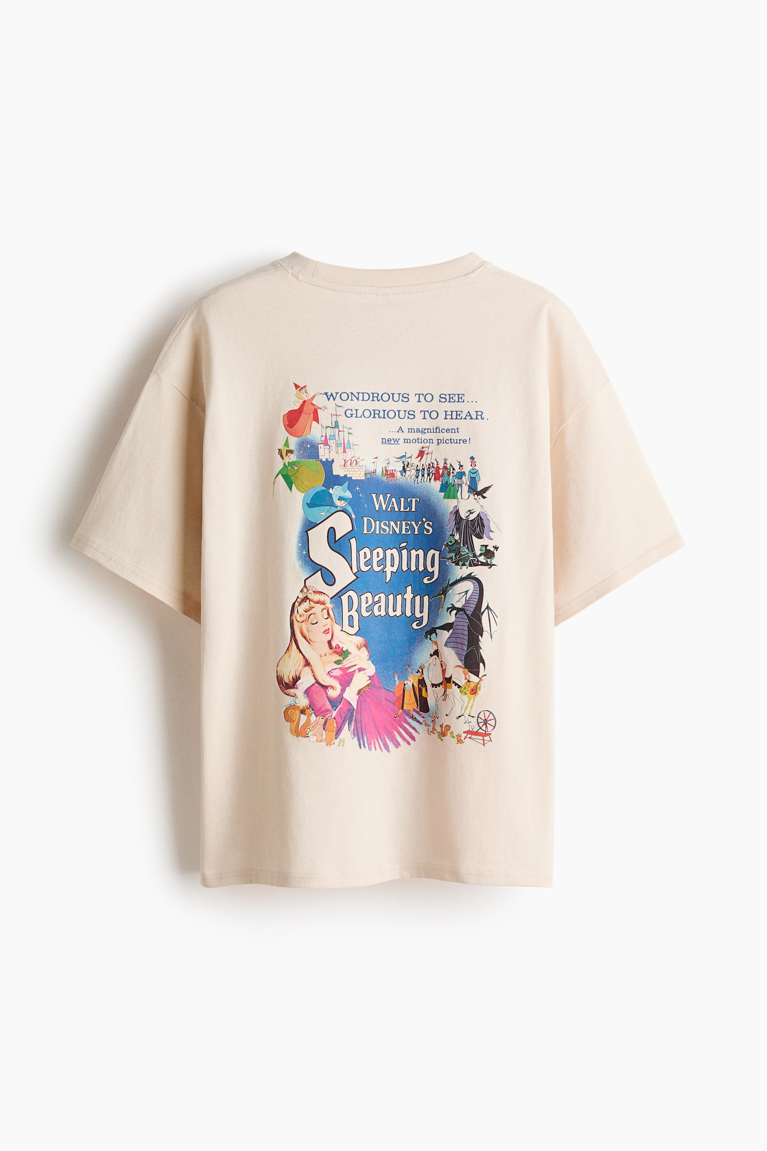 Áo thun dáng thụng có hoạ tiết - Màu be nhạt/Sleeping Beauty/Màu xanh dương/Sleeping Beauty - 4