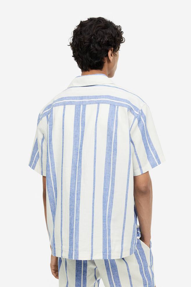 Regular Fit Linen-blend shirt - Cream/Blue striped/Light blue/White/Beige striped/Light beige/dc/dc/dc/dc - 7