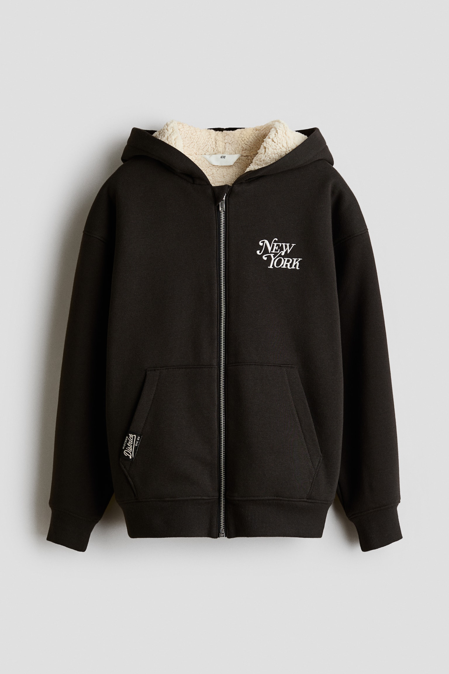 Pile-lined zip-through hoodie - Καφέ/New York