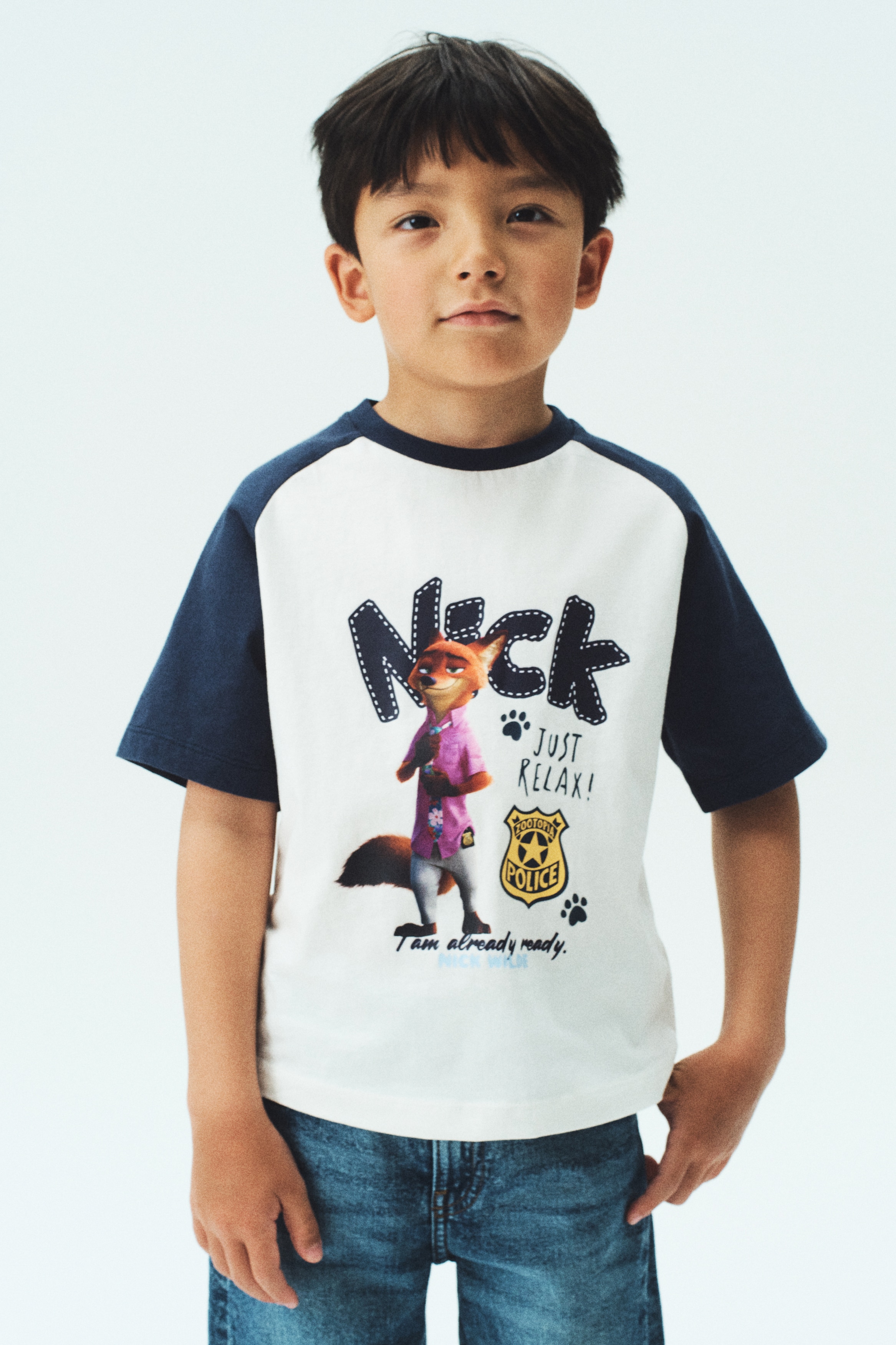 プリントTシャツ - ネイビーブルー／ズートピア/ダークグレー／ズートピア