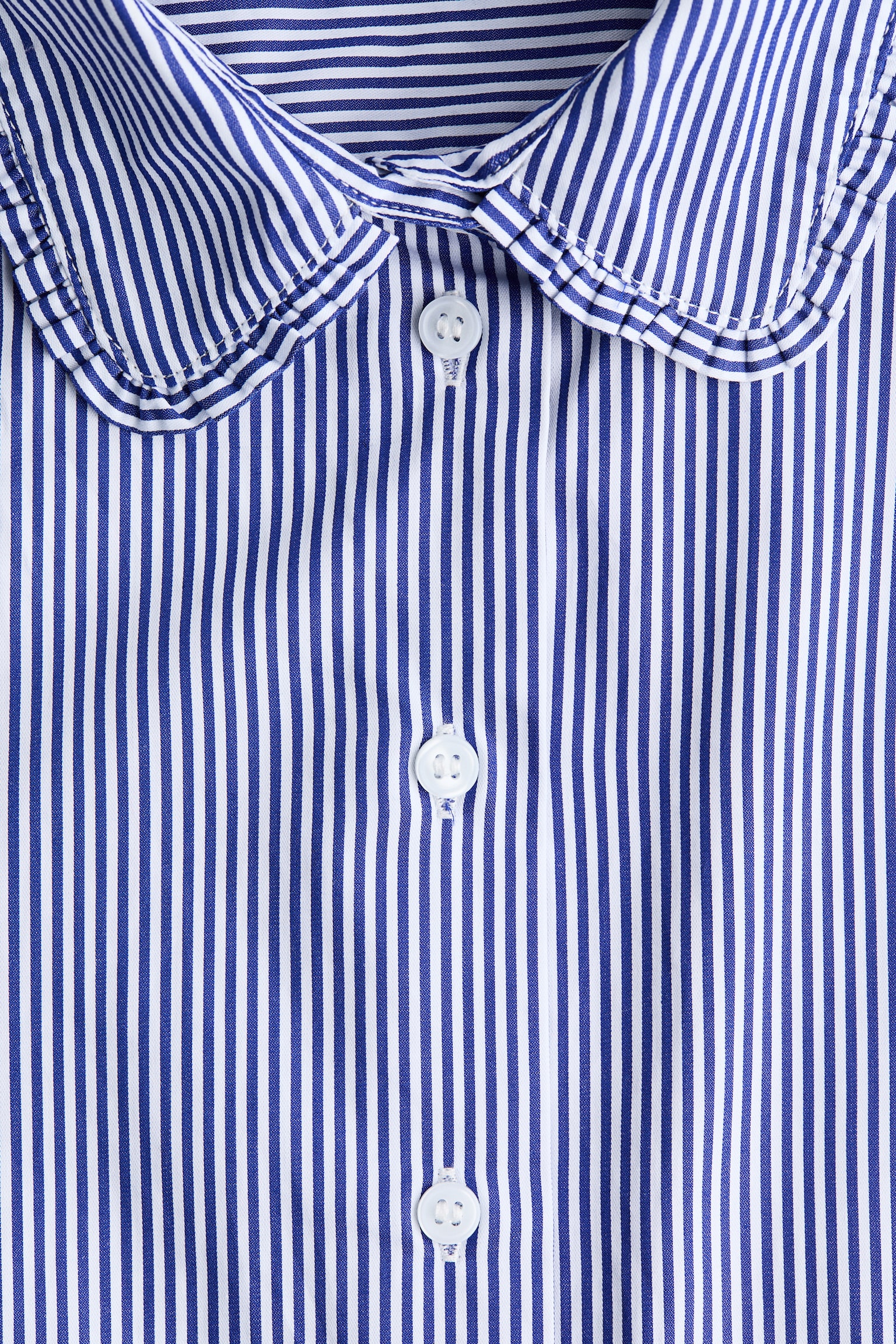 Женская рубашка H&M Cotton Poplin, цвет: Синий / Полосатый — фото 5