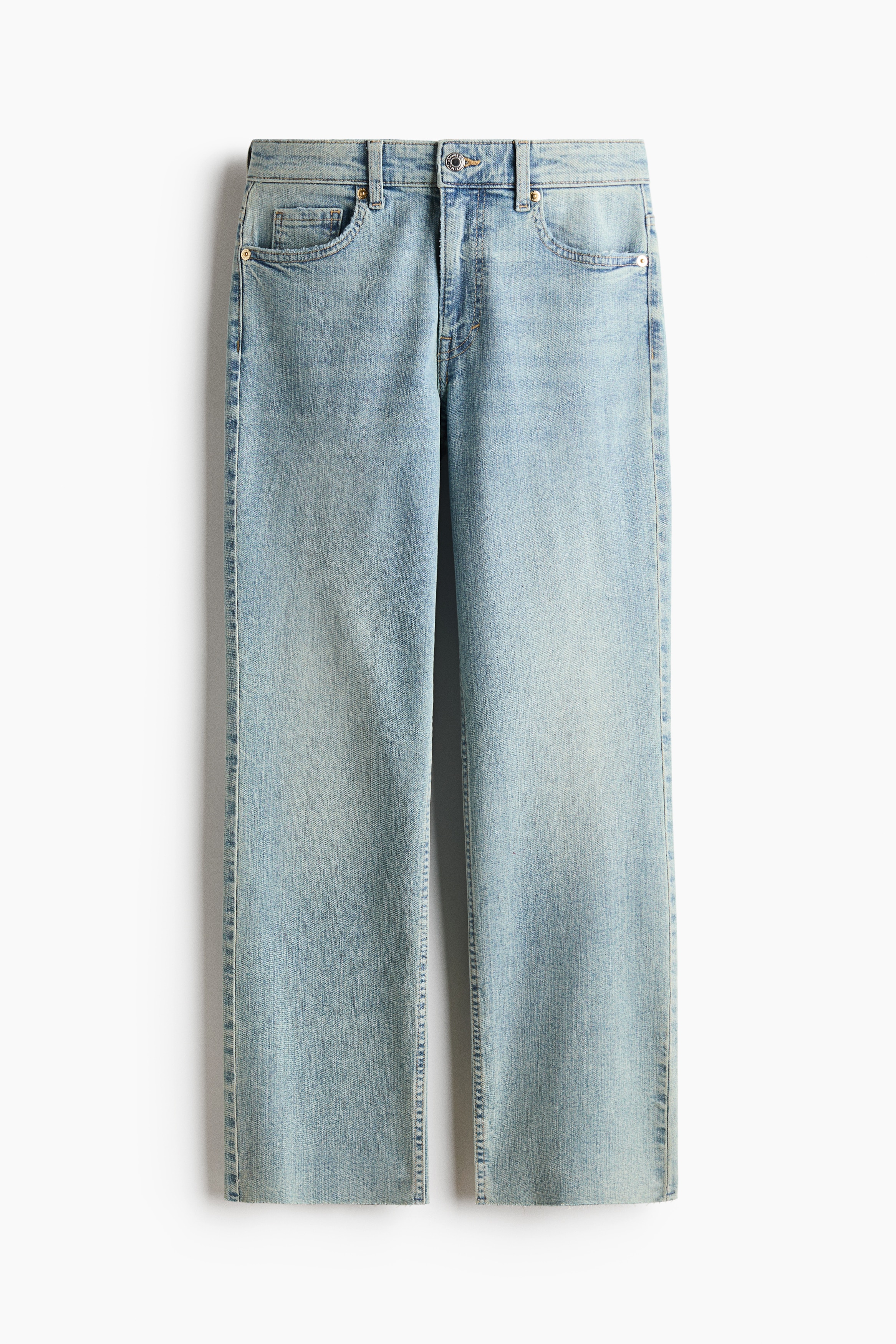 Flared Regular Waist Ankle Jeans - Licht denimblauw/Licht denimblauw