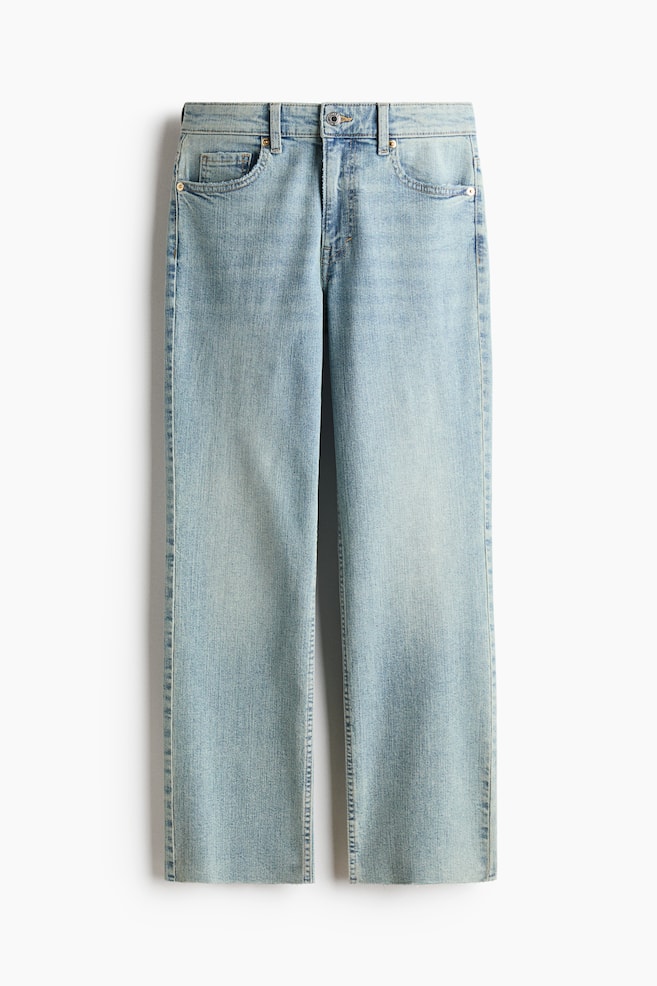 Flared Regular Waist Ankle Jeans - Light denim blue/Light denim blue - 1