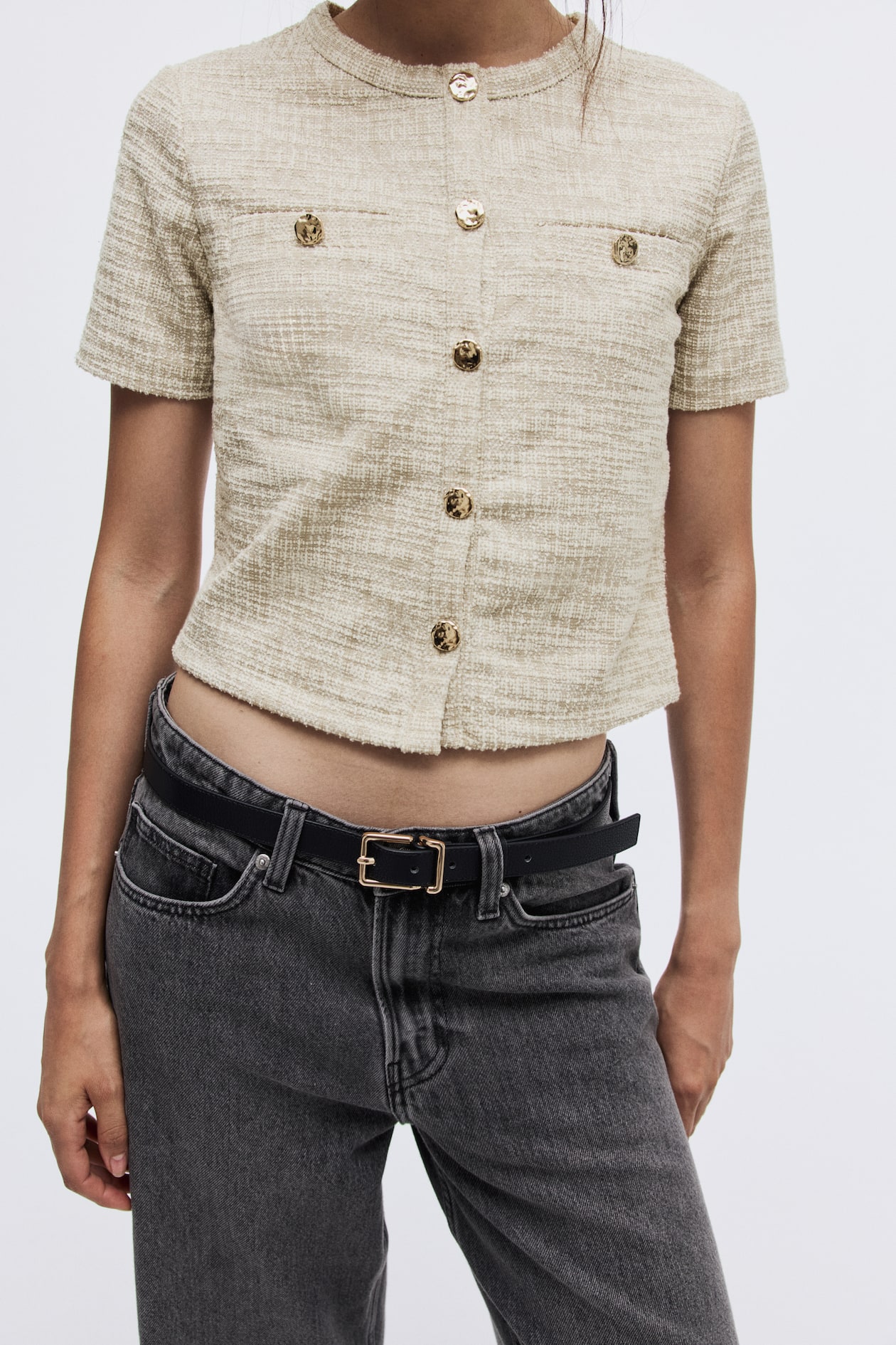 Textured jersey cardigan - image 3