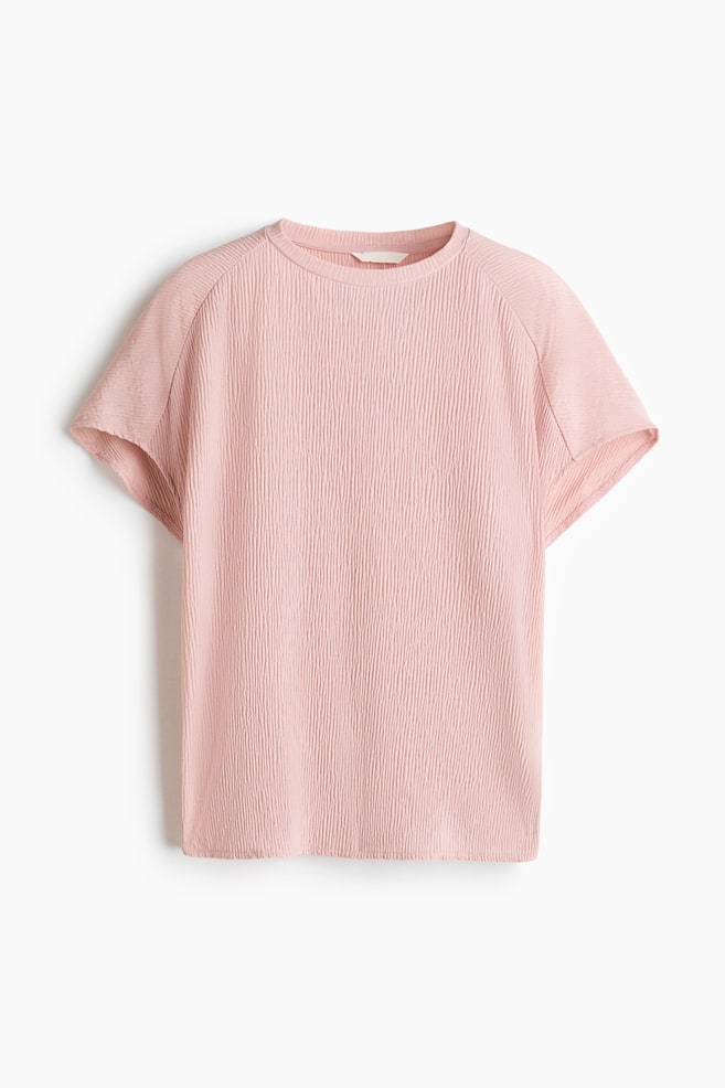 Gecrinkeltes Shirt - Helles Mattrosa/Dunkelbraun/Schwarz/Mattblau - 1