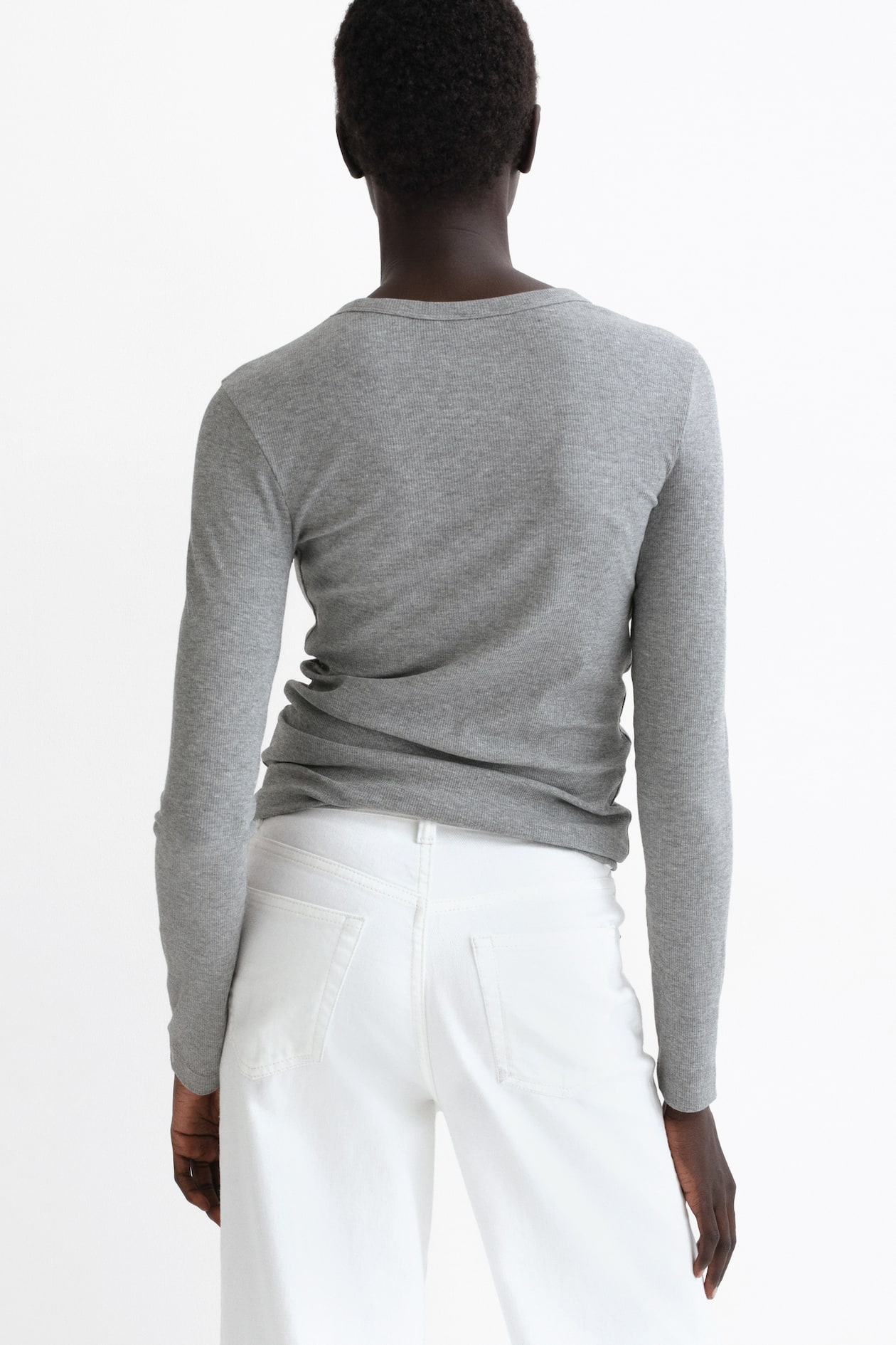 Ribbed Cotton-Blend Top - image 2