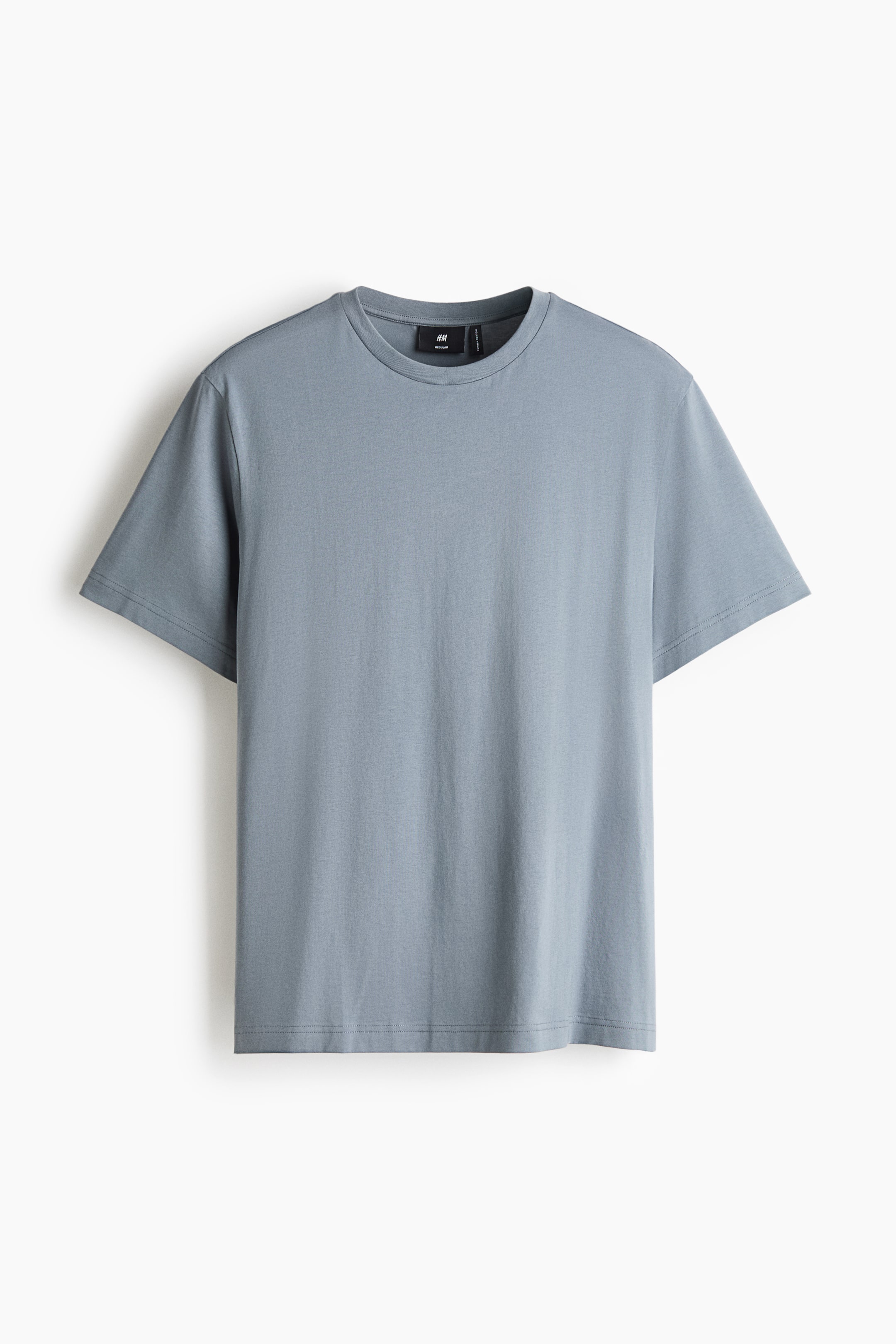 View larger image: Regular Fit Supima® cotton T-shirt - Steel blue - Men | H&M 1