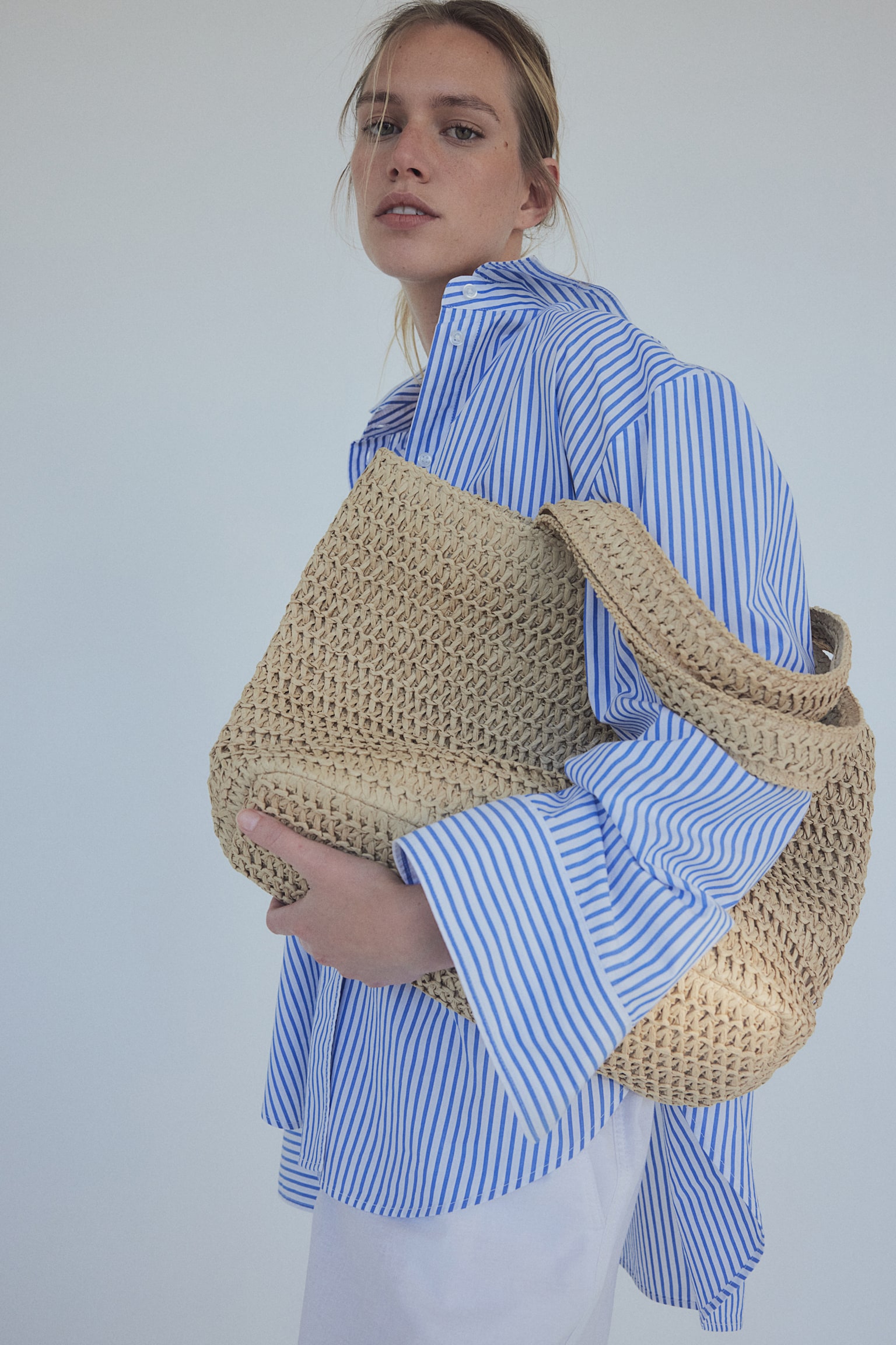 Straw Shopper - Beige - 1