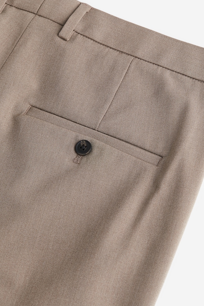 Spodnie garniturowe do kostki Slim Fit - Beżowy/Czarny - 6