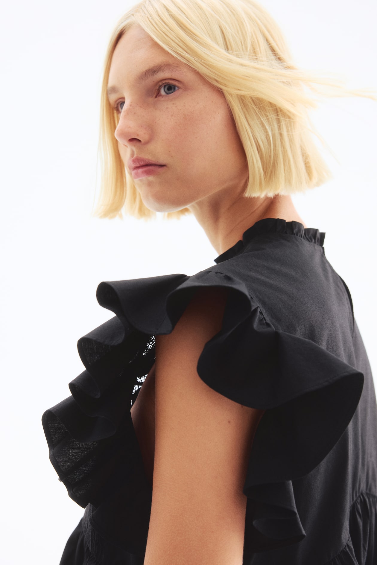 Blusa de algodón con diseño bordado Negro Ladies H&M MX