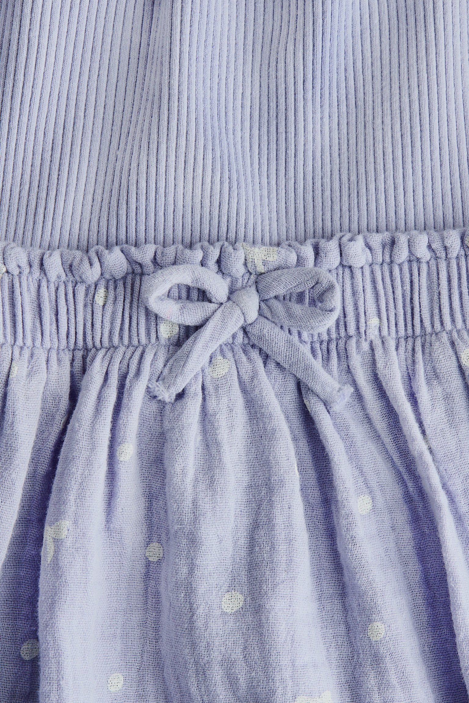 Geribde katoenen jurk - Lichtpaars/Dusty roze/bloemen - 2