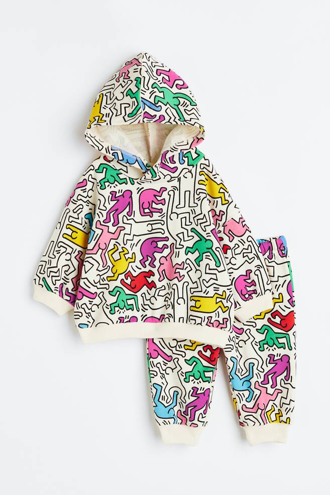2-piece printed sweatshirt set - Cream/Keith Haring