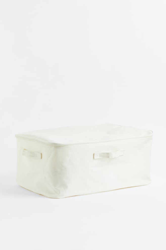 Large lidded storage basket - White - 1