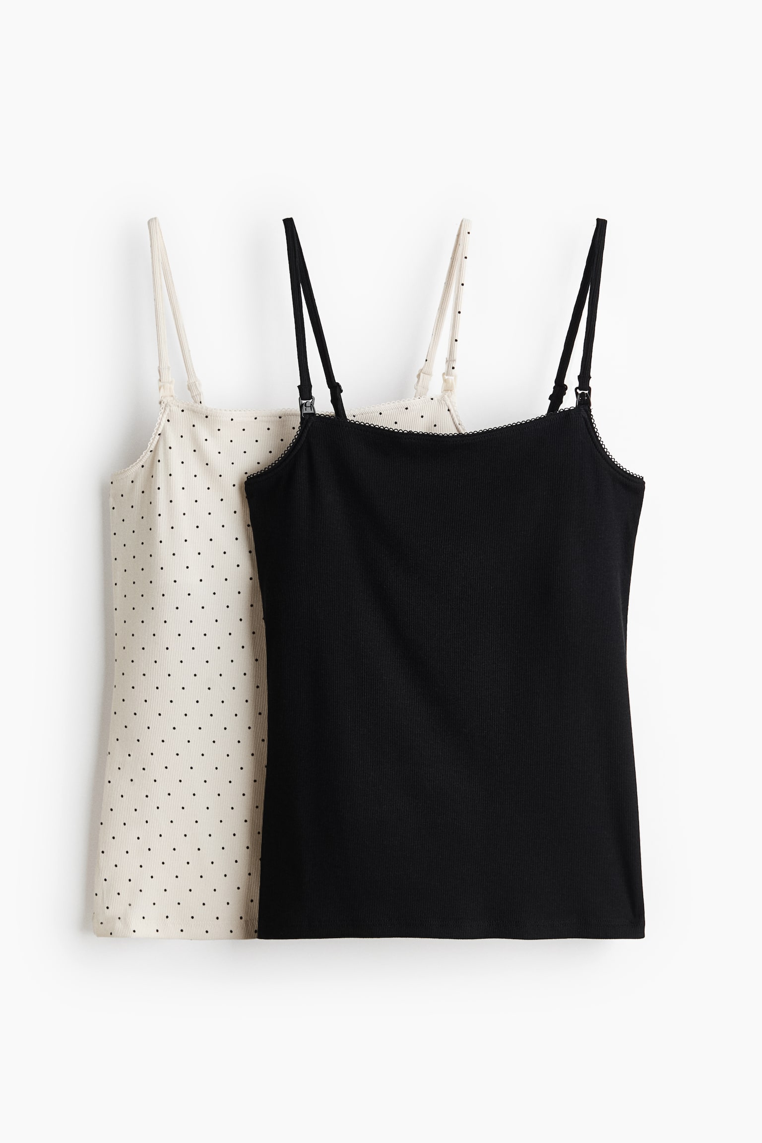 MAMA Pack de 2 tops de amamentação - Preto/Bolas brancas/Azul claro/Floral