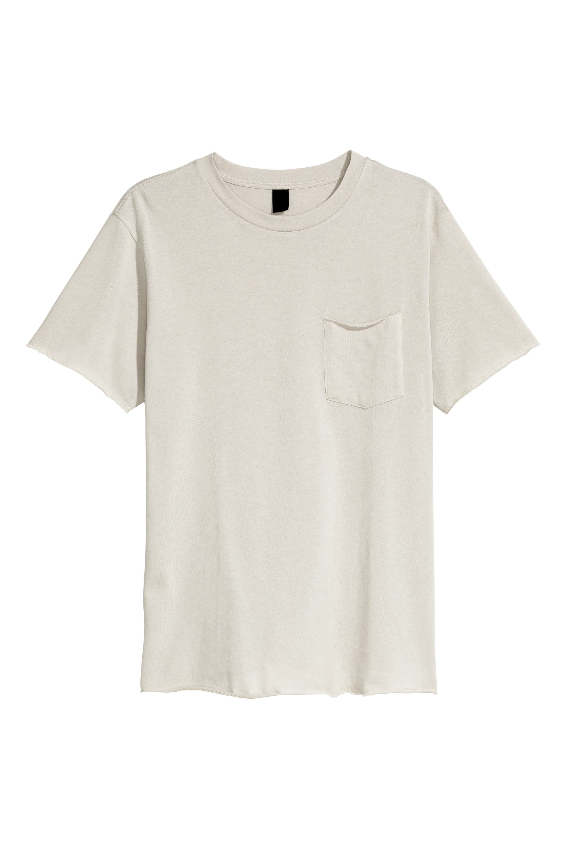 View larger image: T-shirt with a chest pocket - Light grey - Men | H&M GB 1
