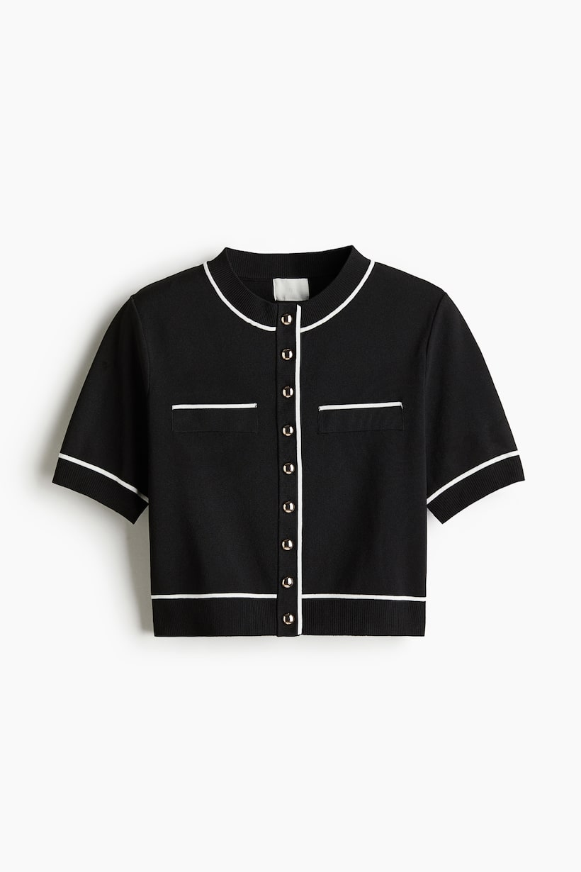 Densely Knit Cardigan Black Ladies H M US