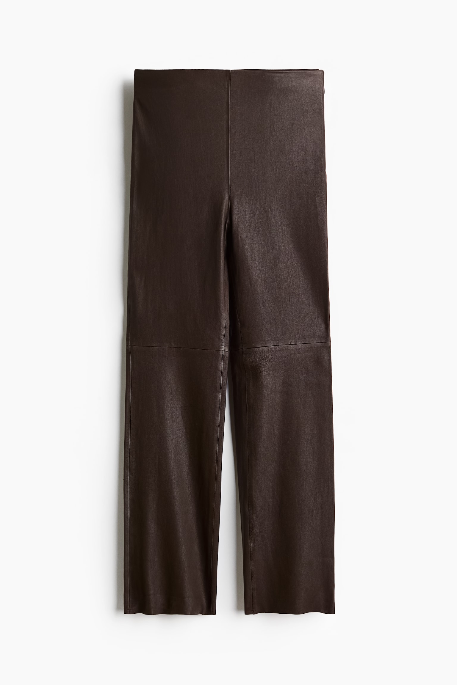 Straight leather trousers - Dark brown/Black - 2