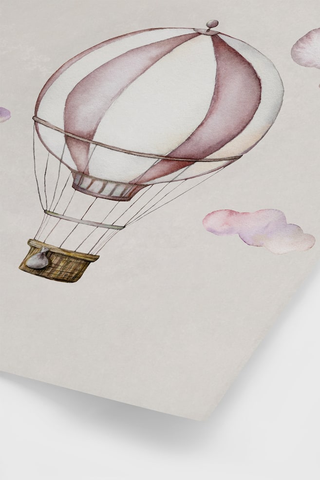 Hot Air Balloon Poster - Rosa/vit - 3