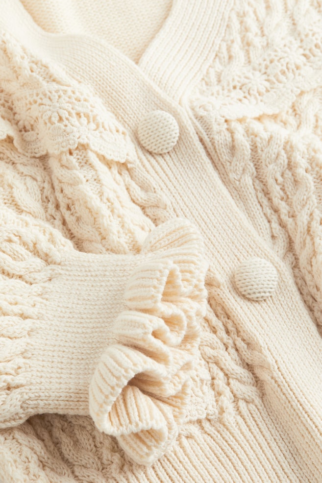 Textured-knit cardigan - Light beige - 5