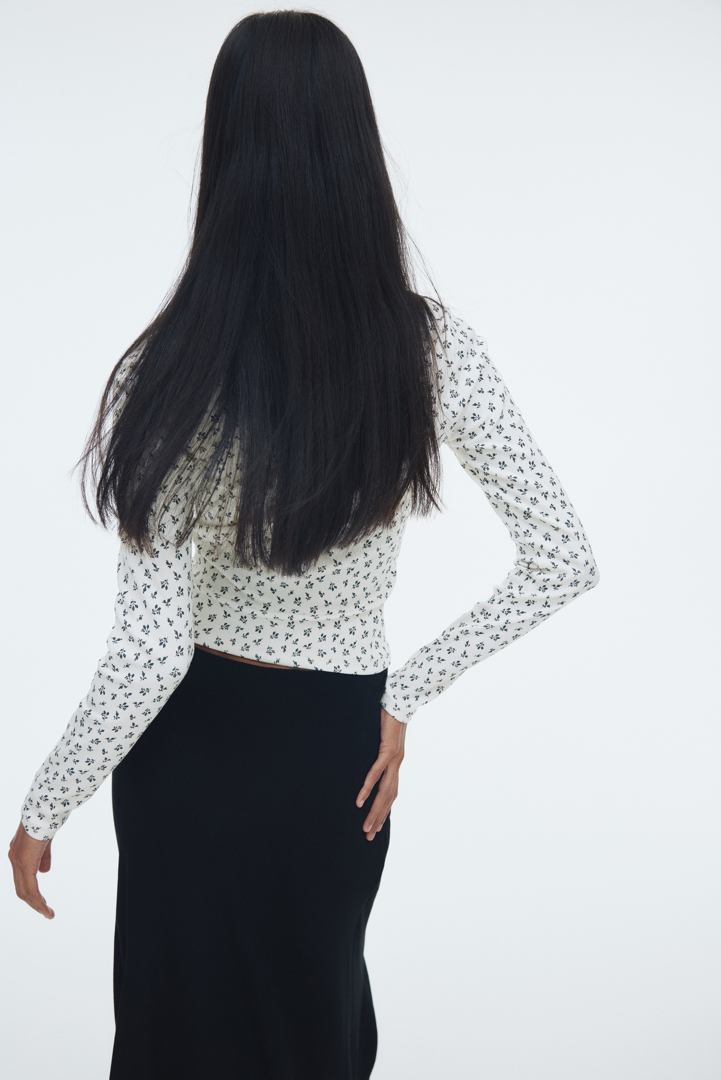 Ribbed jersey top