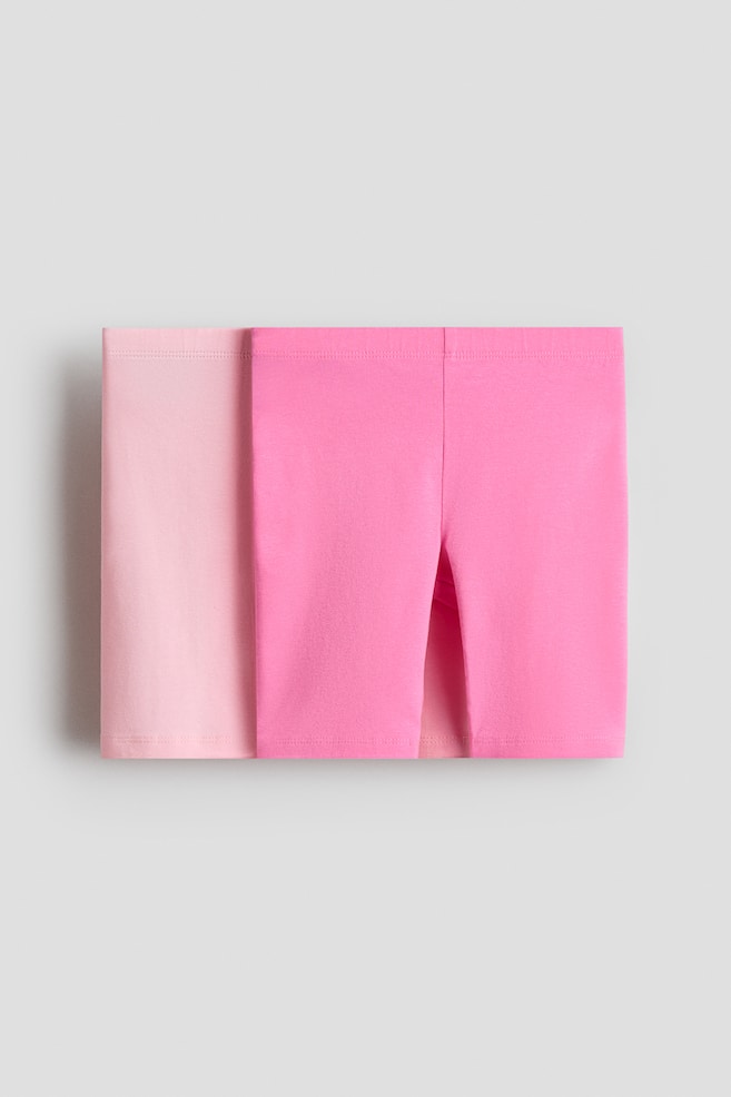 2-Pack Cotton Bike Shorts - Pink/light pink/Black/Light pink/light purple/Light beige/leopard print/White/lilac hearts/Light blue/hearts - 1