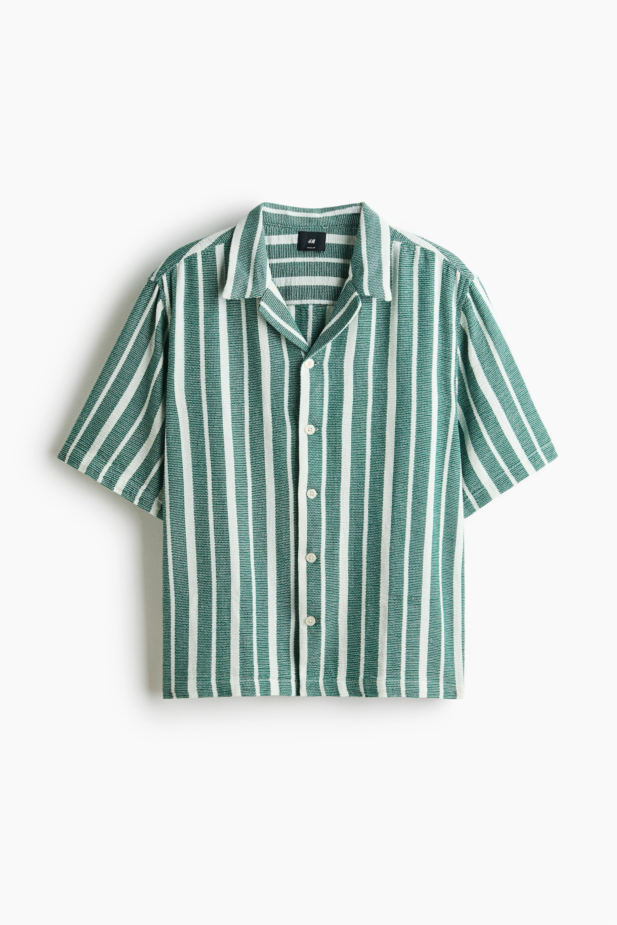 View larger image: Regular-Fit Shirt - Green/White striped - Men | H&M US 1
