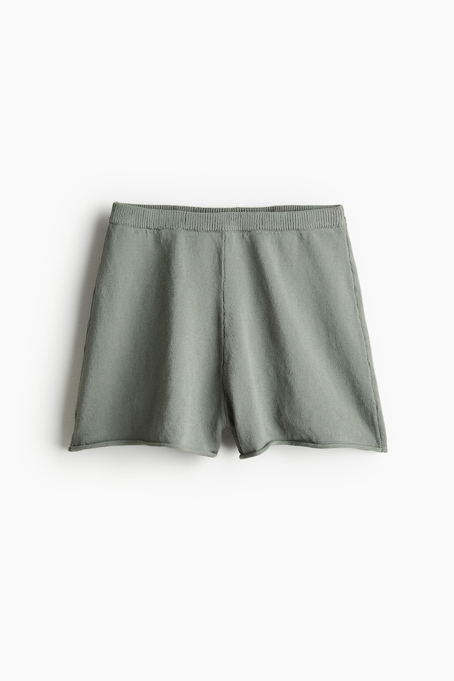 Shorts in maglia - Verde kaki chiaro/Blu tortora/Crema - 1