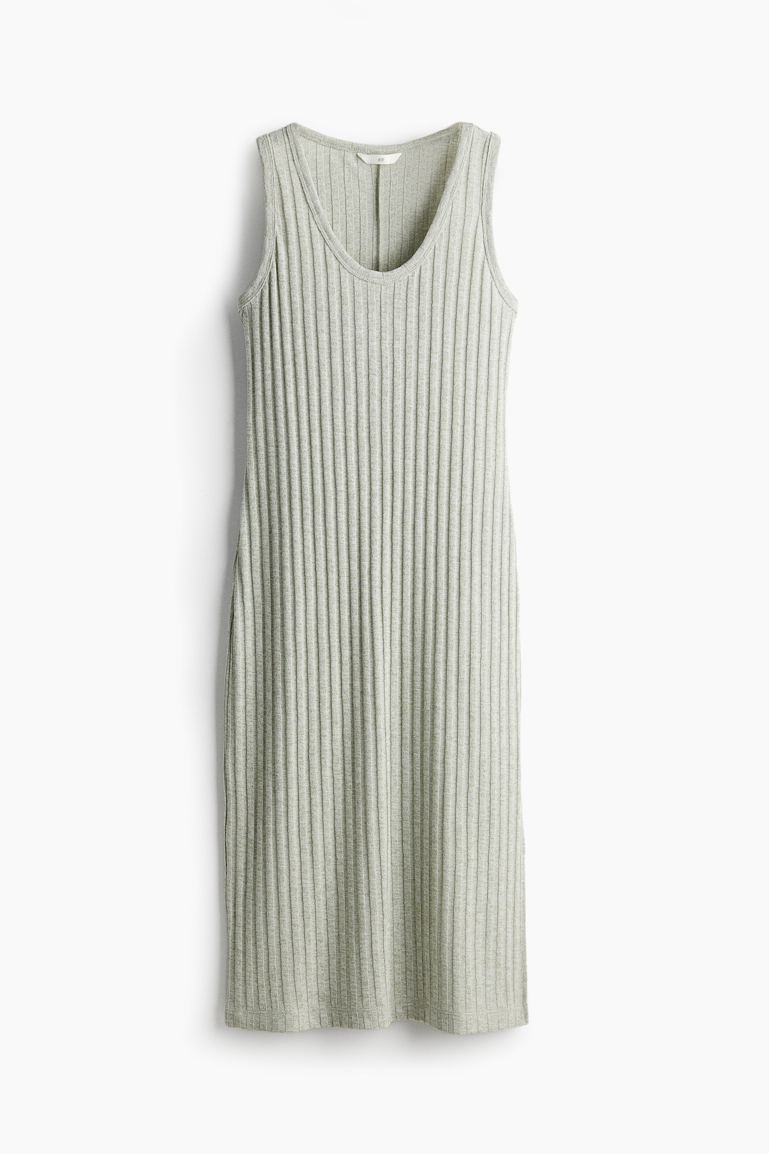 Rib Knit Dress - Pale green marle/Blue marle/White/Black stripe/Light beige - 2