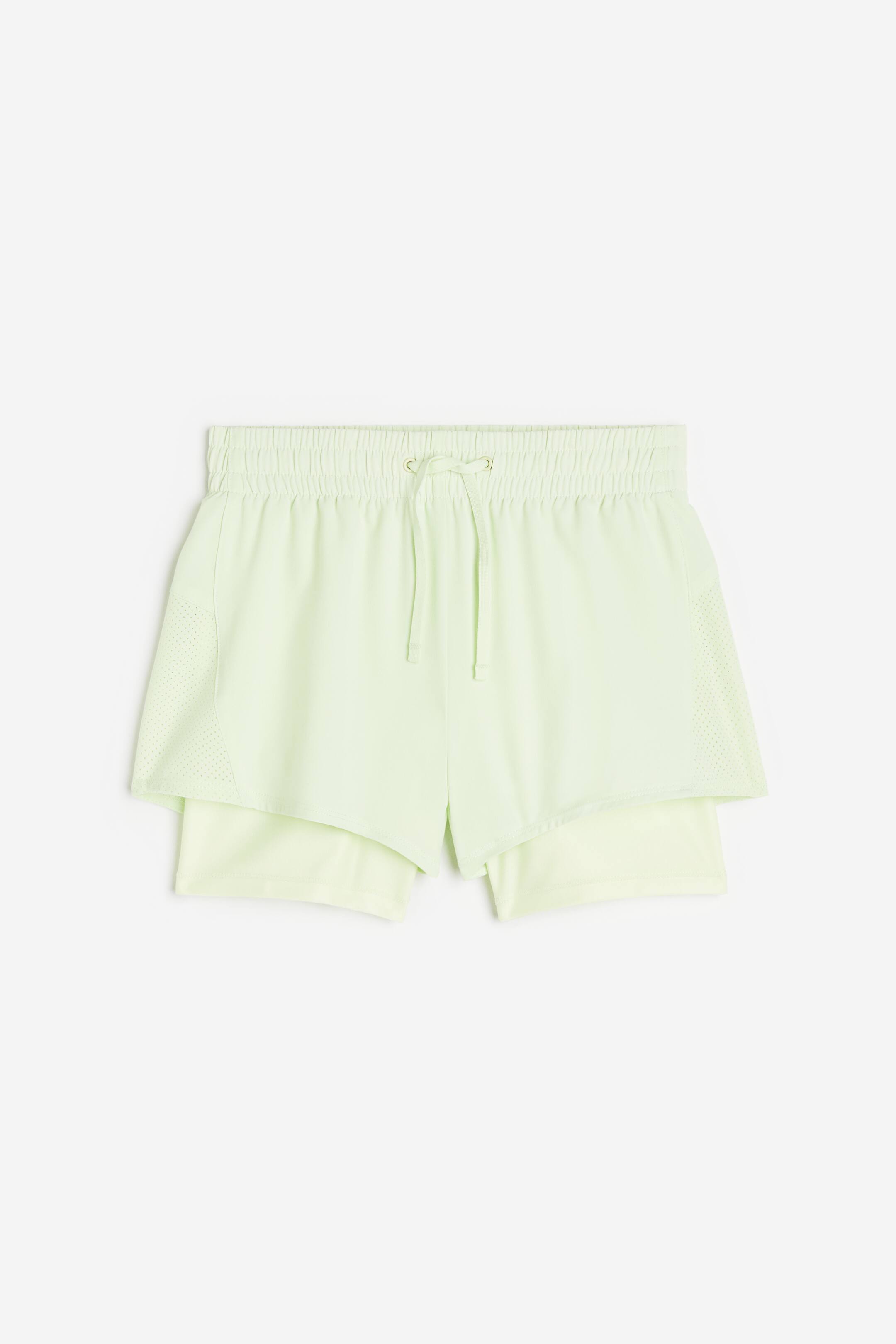 View larger image: Double-layered sports shorts in DryMove™ - Lime green - Kids | H&M 1