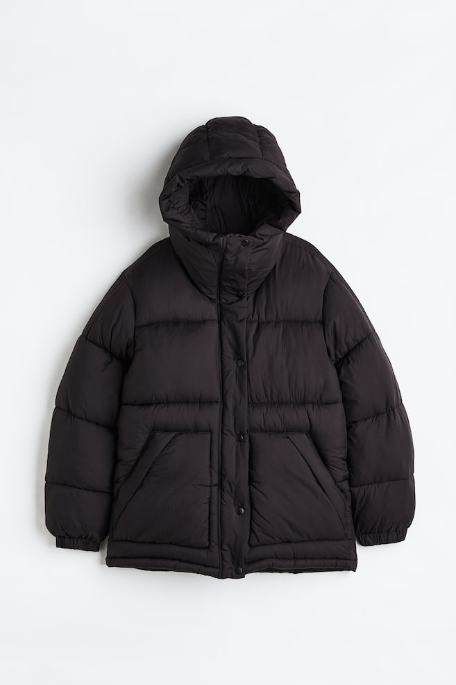 Insulated puffer jacket - Black/Beige/Patterned - 1