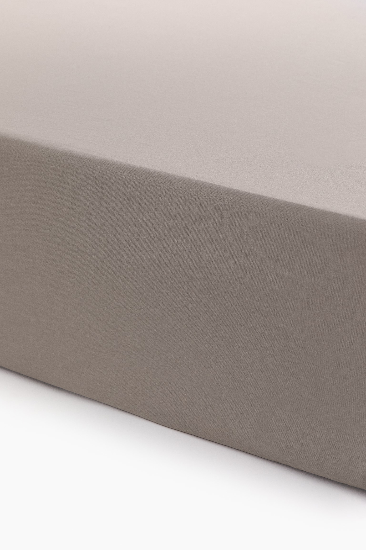 Fitted cotton sheet - Grey/White/Light beige/Mole