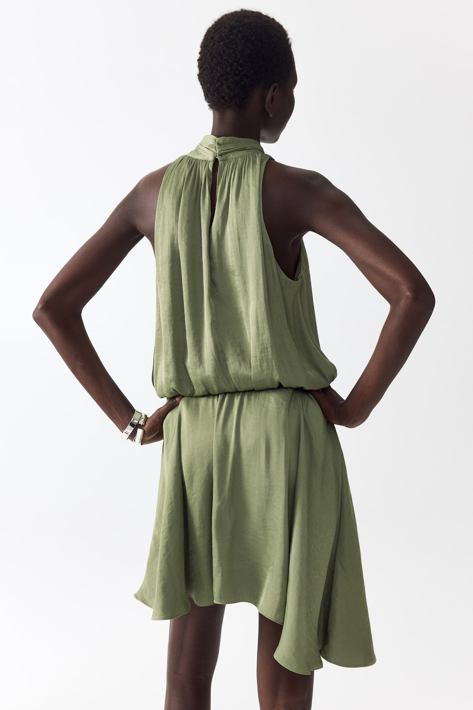 Asymmetric-skirt dress - 5