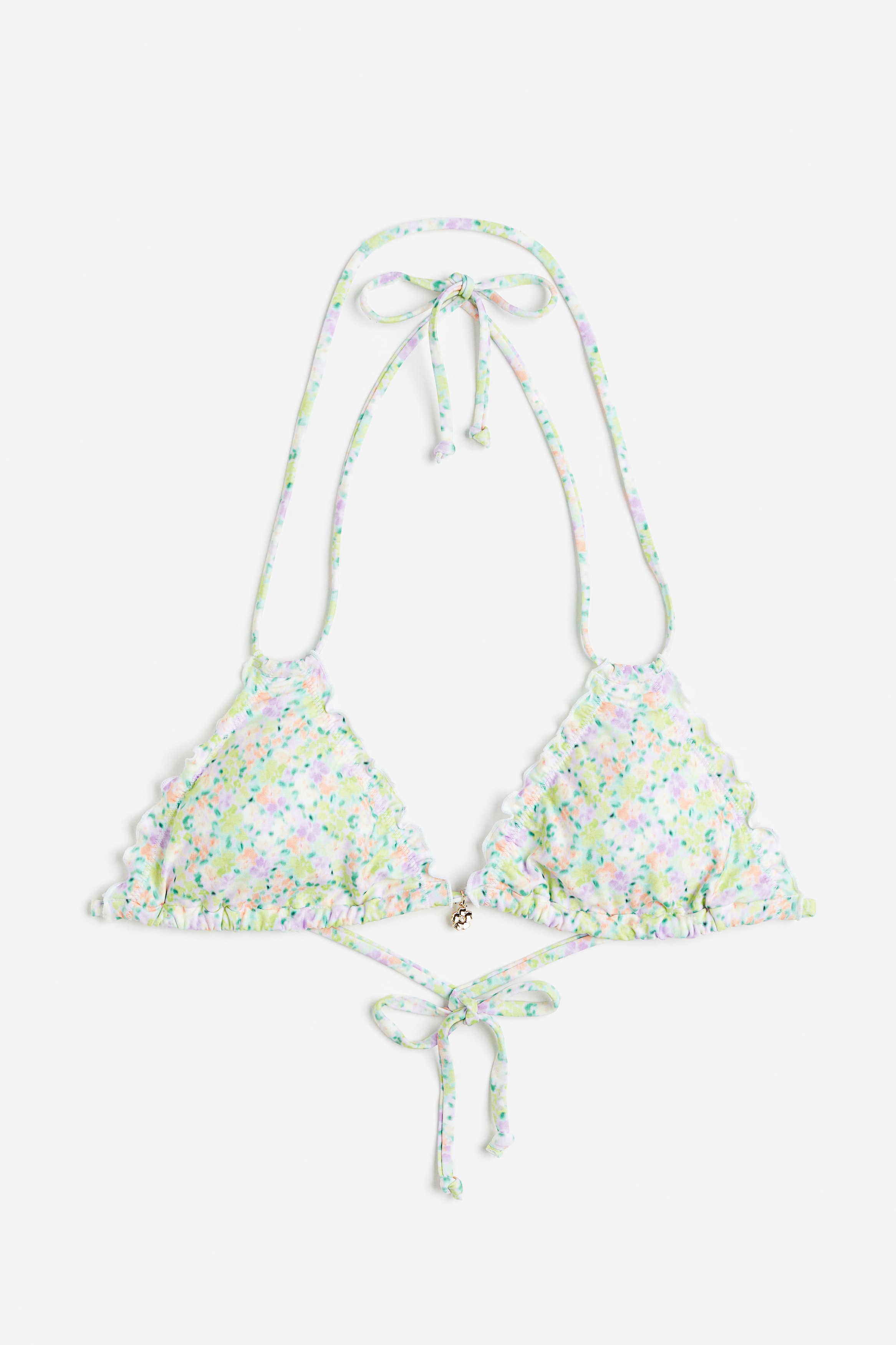 Naiset - Pehmustetut kolmiobikiniliivit Vaaleanvihreä/Kukkakuvio - Size: 40 - H&M