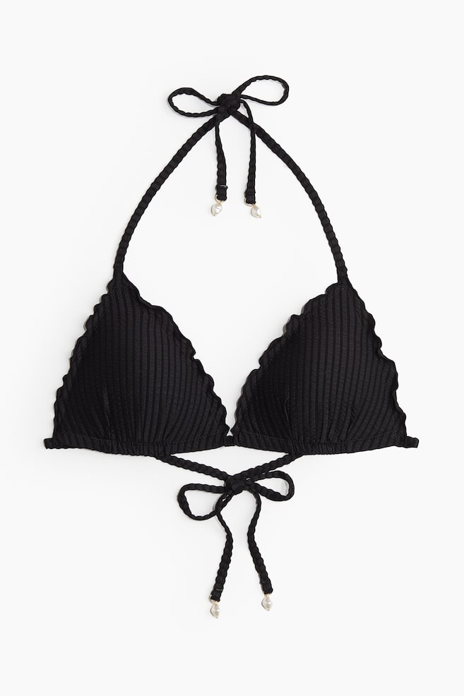 Top bikini a triangolo push-up - Nero/Rosa chiaro - 1