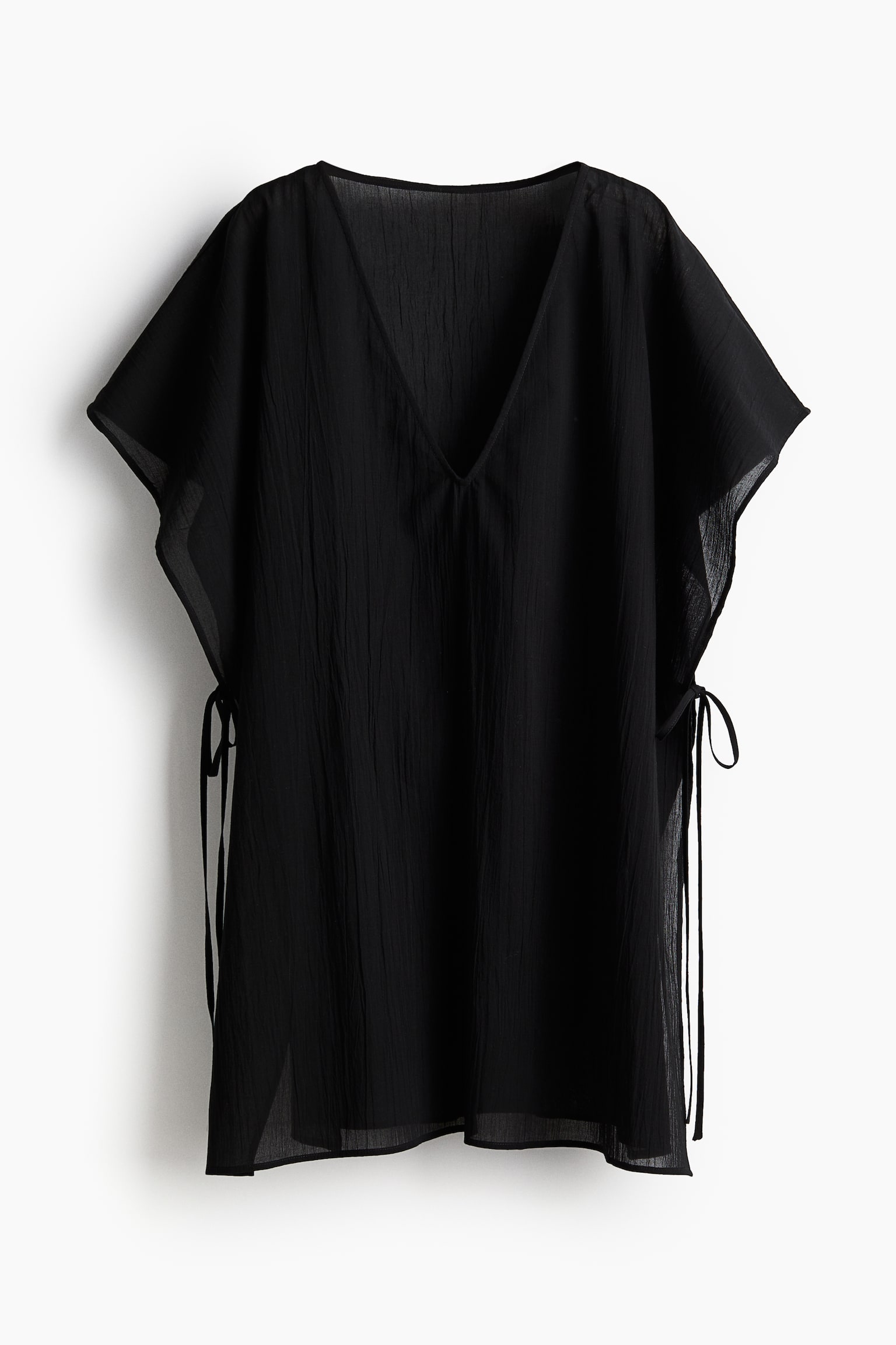 Oversized beach kaftan - Black - 2