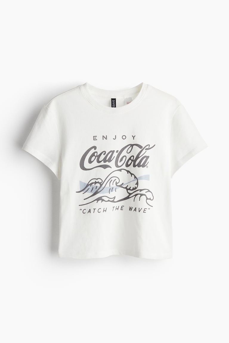 T-shirt met print Wit/Coca-Cola DAMES H&M BE