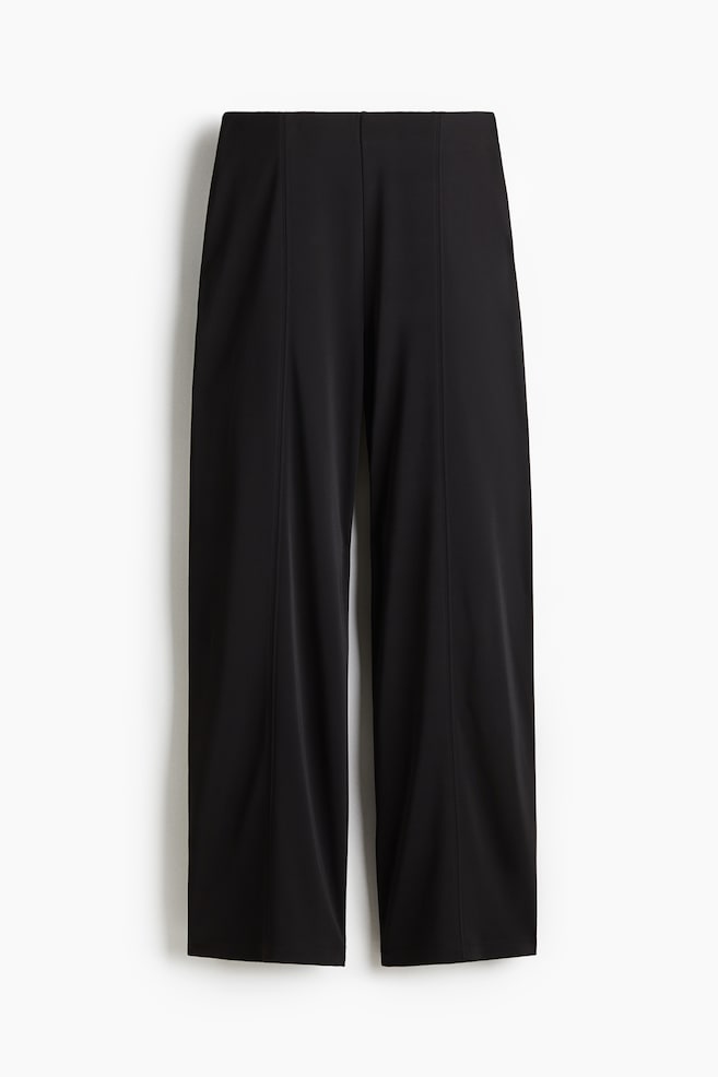 Pantaloni largi - Negru/Crem/Maro - 1
