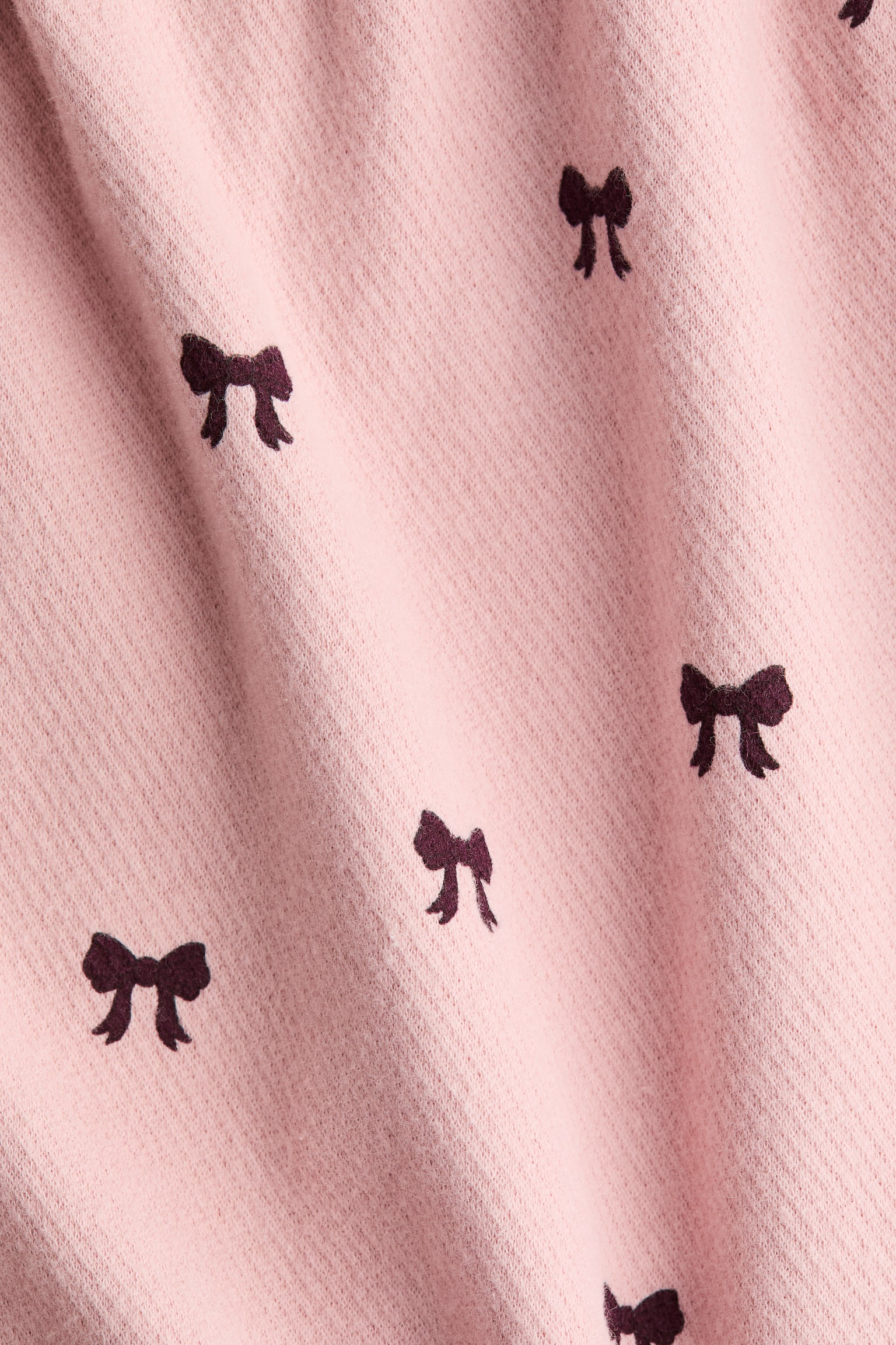 Frill-trimmed cotton dress - Pink/Bows/Light beige/Spotted - 2