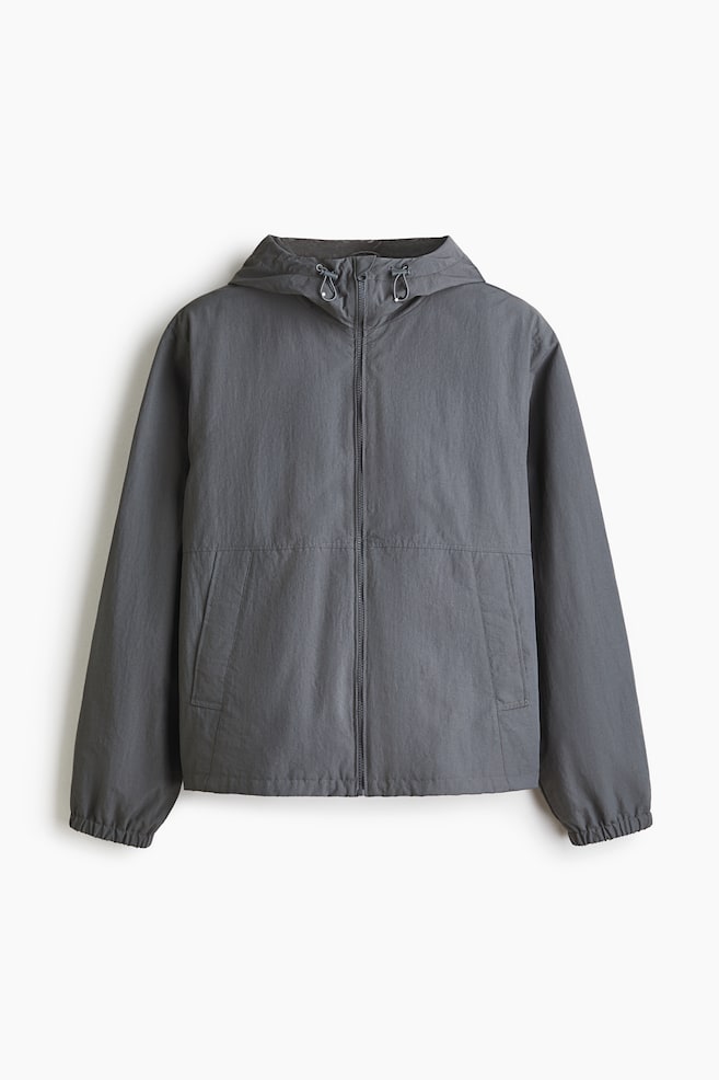 Water-Repellent Nylon Windbreaker - Gray/Dark taupe/Black - 1
